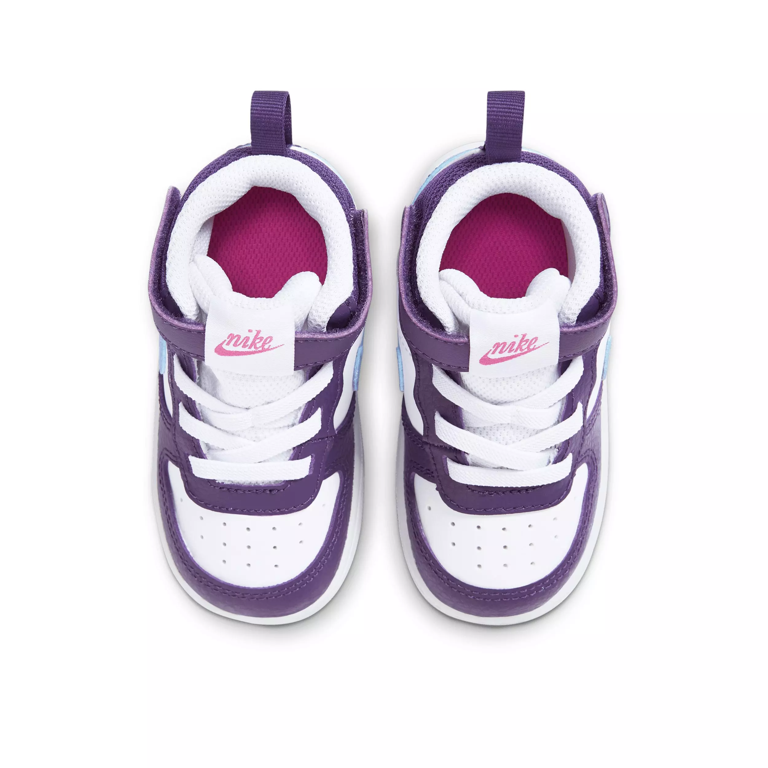 Nike Court Borough Mid 2 "White/Eggplant/Active Fuchsia/Royal Pulse" Infant Boys' Shoe - WHITE/EGGPLANT/FUCHSIA/ROYAL