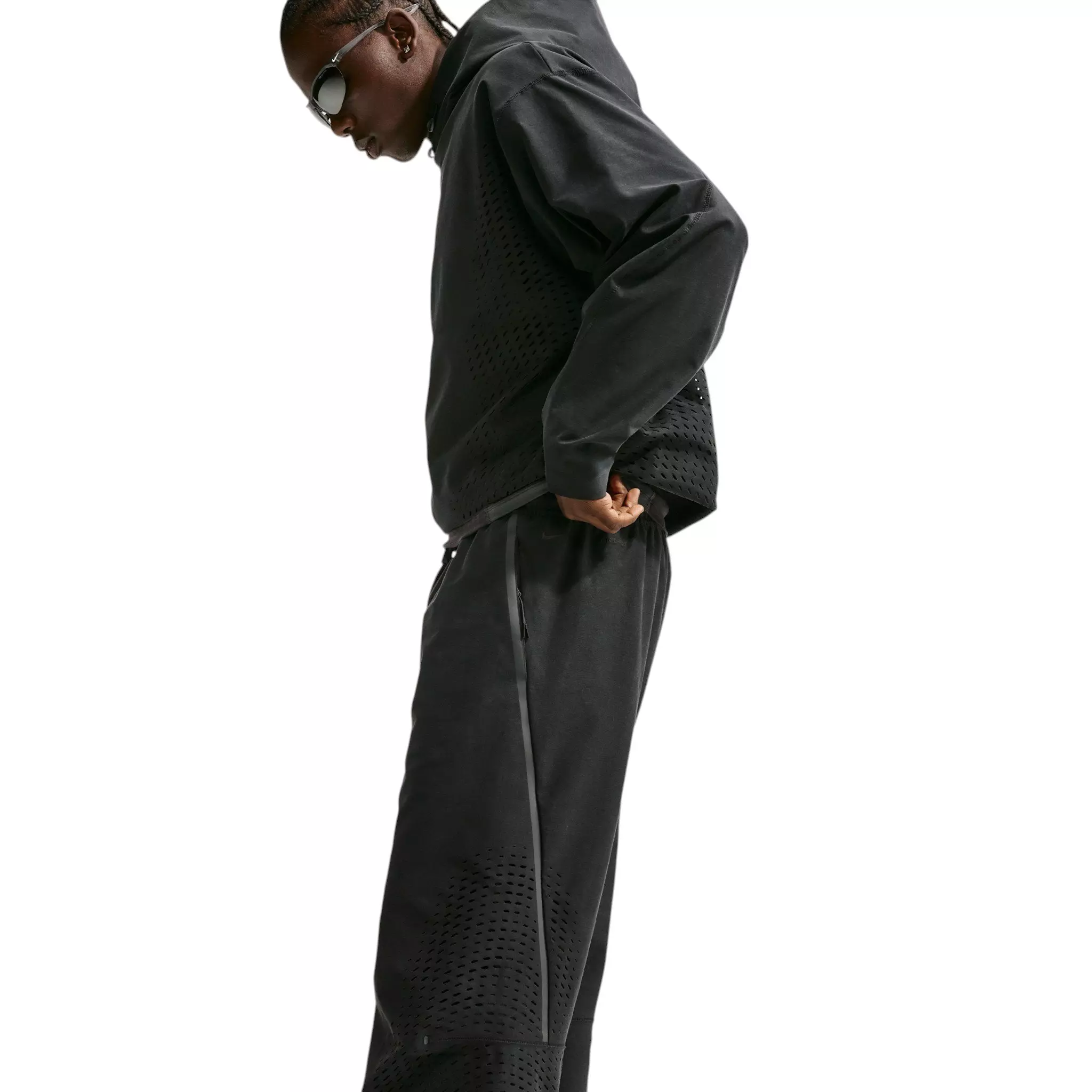 Nike Men's Tech Dri-FIT Shori Knit Open-Hem Pants - BLACK