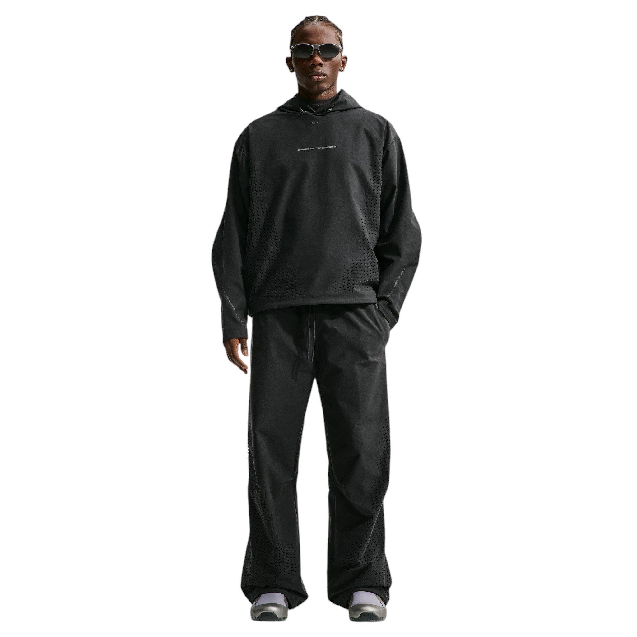Nike Men's Tech Dri-FIT Shori Knit Open-Hem Pants - BLACK Thumbnail View 4