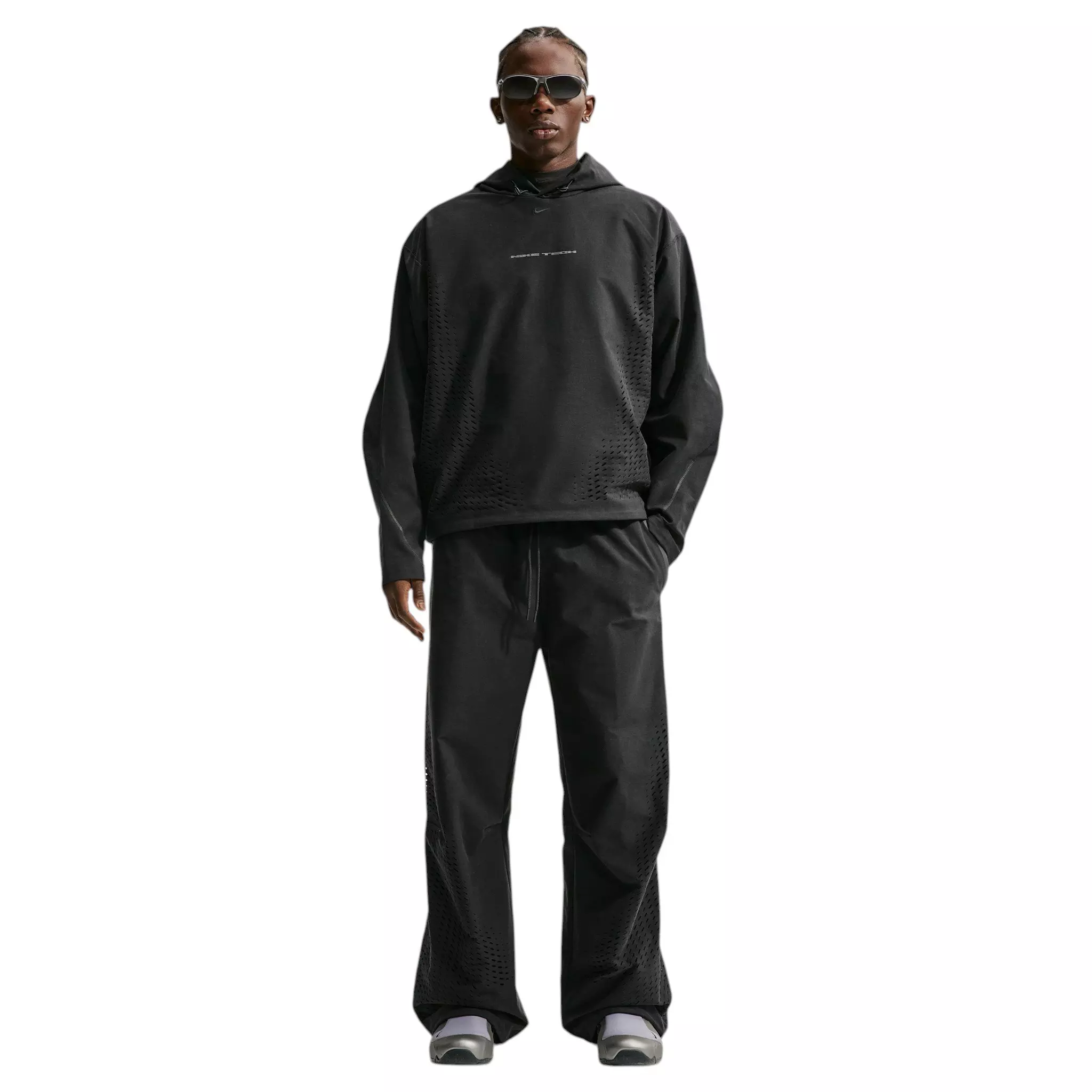 Nike Men's Tech Dri-FIT Shori Knit Open-Hem Pants - BLACK