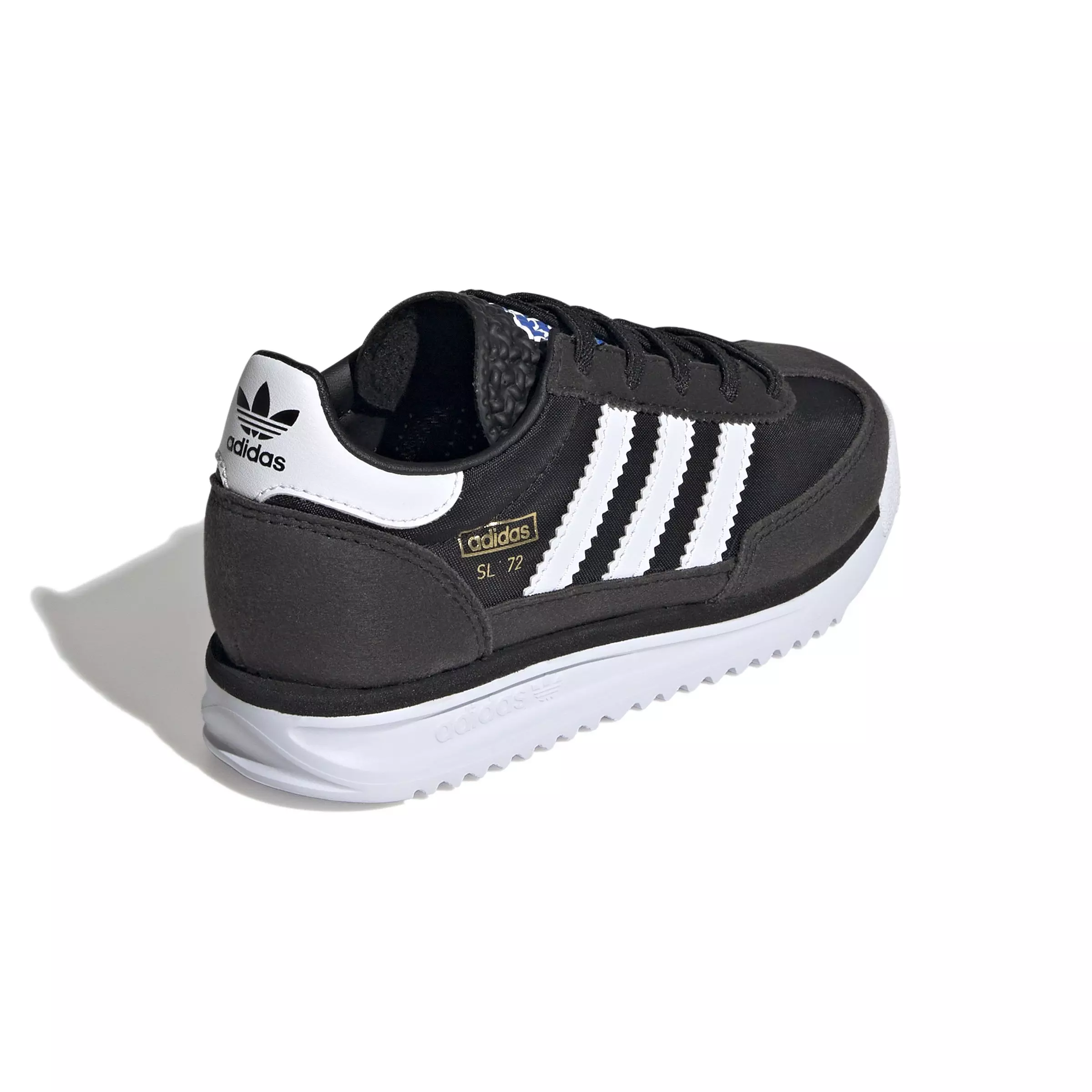 adidas Originals SL 72 RS Elastic Laces "Core Black/Ftwr White/Blue" Preschool Boys' Shoe - BLACK/WHITE/BLUE
