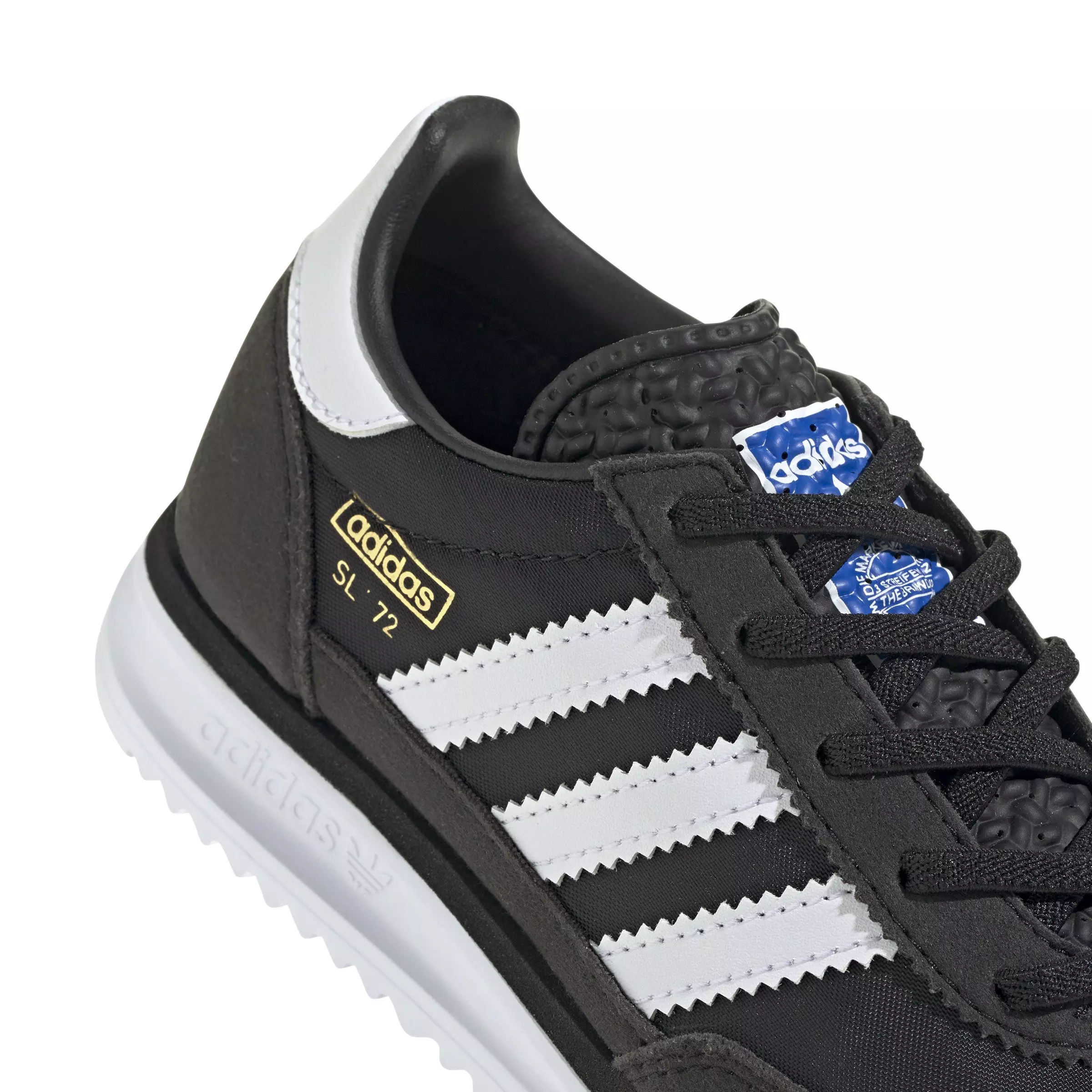 adidas Originals SL 72 RS Elastic Laces "Core Black/Ftwr White/Blue" Preschool Boys' Shoe - BLACK/WHITE/BLUE
