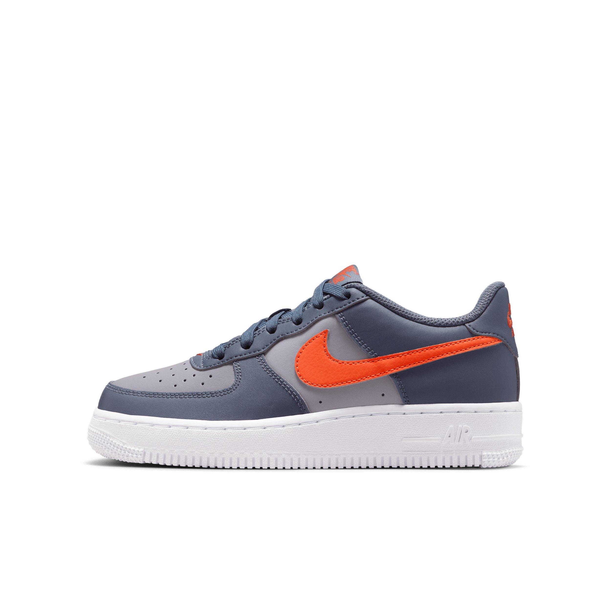 Nike Air Force 1 Grade School Boys' "Cement Grey/Light Carbon/White/Team Orange" Shoe