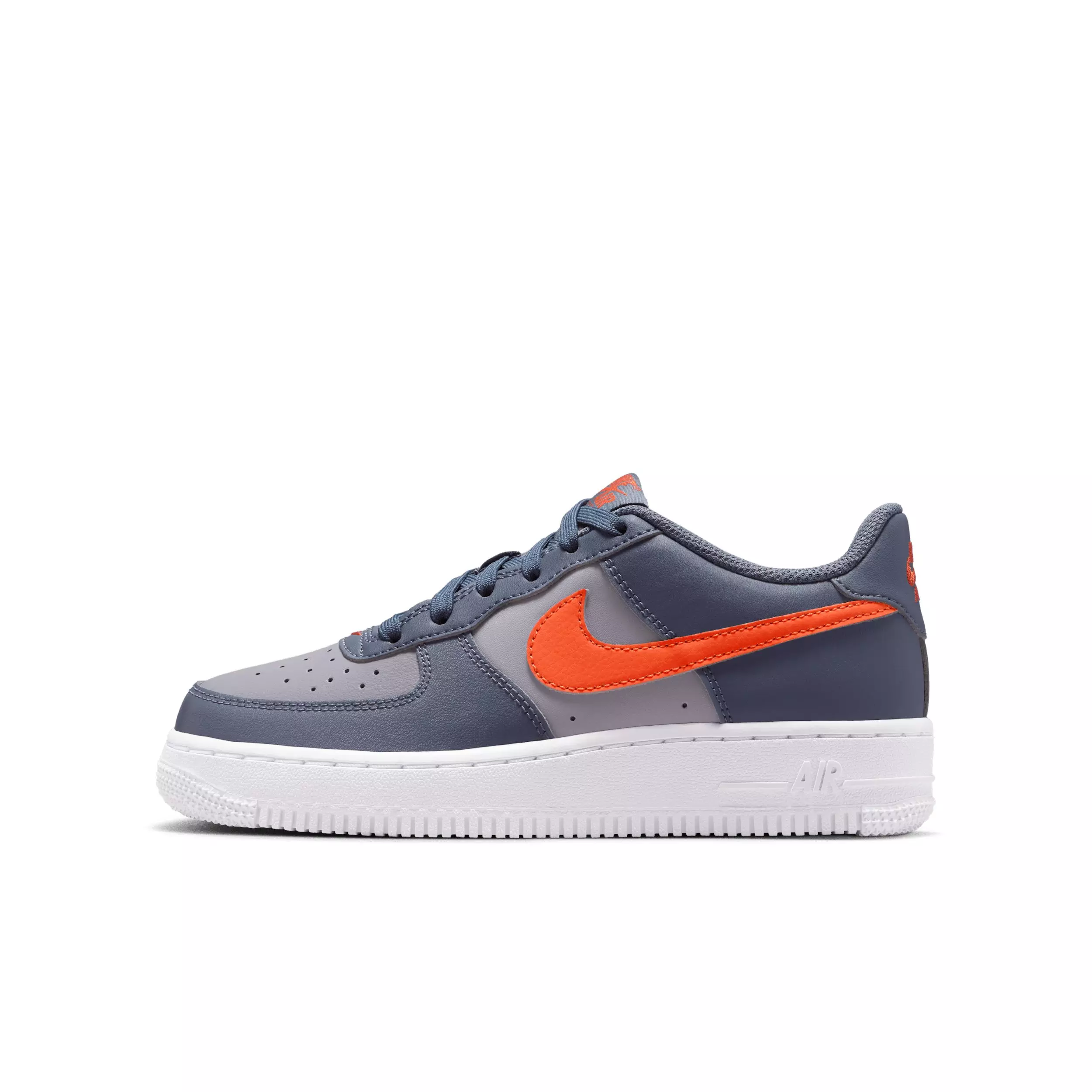 Nike Air Force 1 "Cement Grey/Light Carbon/White/Team Orange" Grade School Boys' Shoe - GREY/CARBON/WHITE/ORANGE