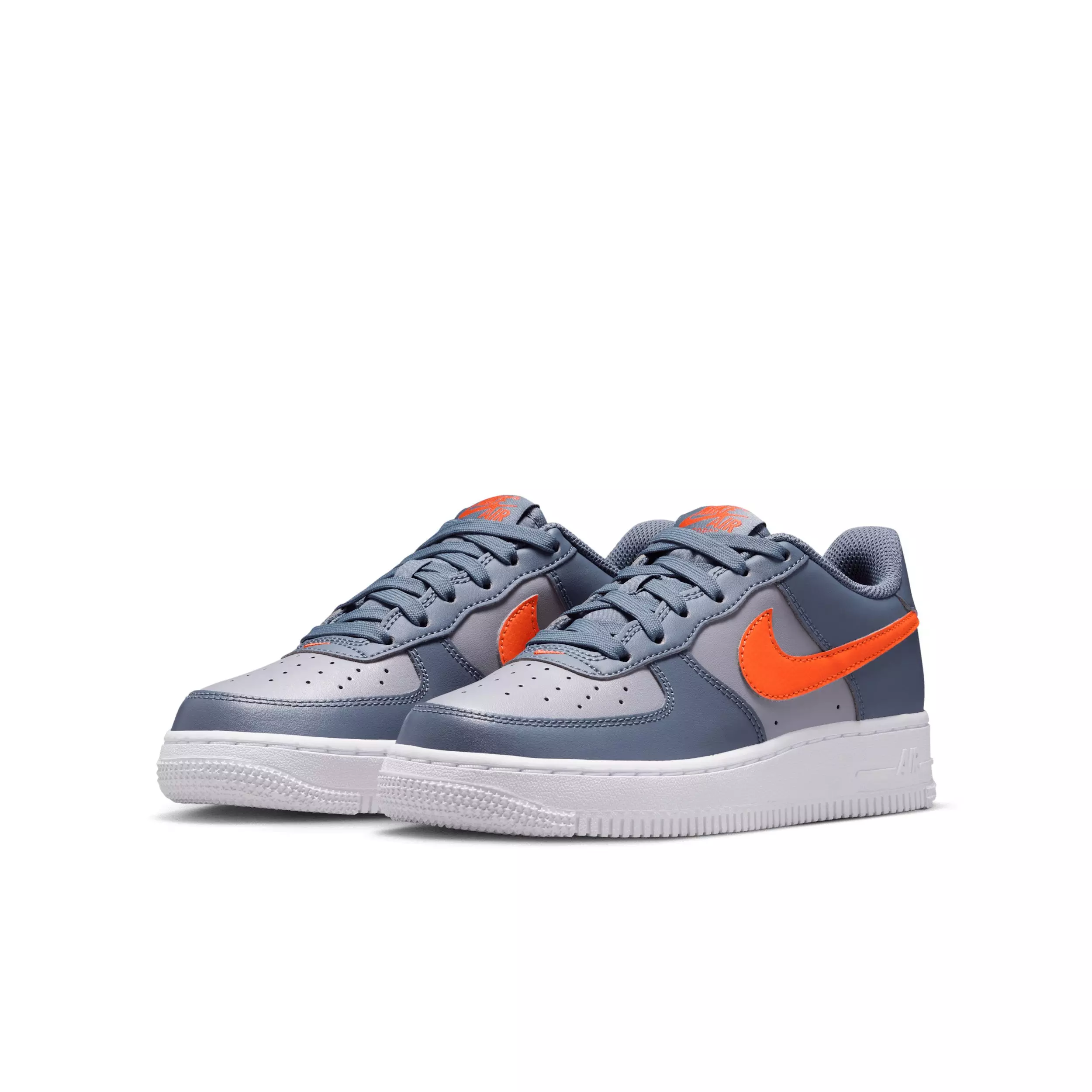 Nike Air Force 1 "Cement Grey/Light Carbon/White/Team Orange" Grade School Boys' Shoe - GREY/CARBON/WHITE/ORANGE