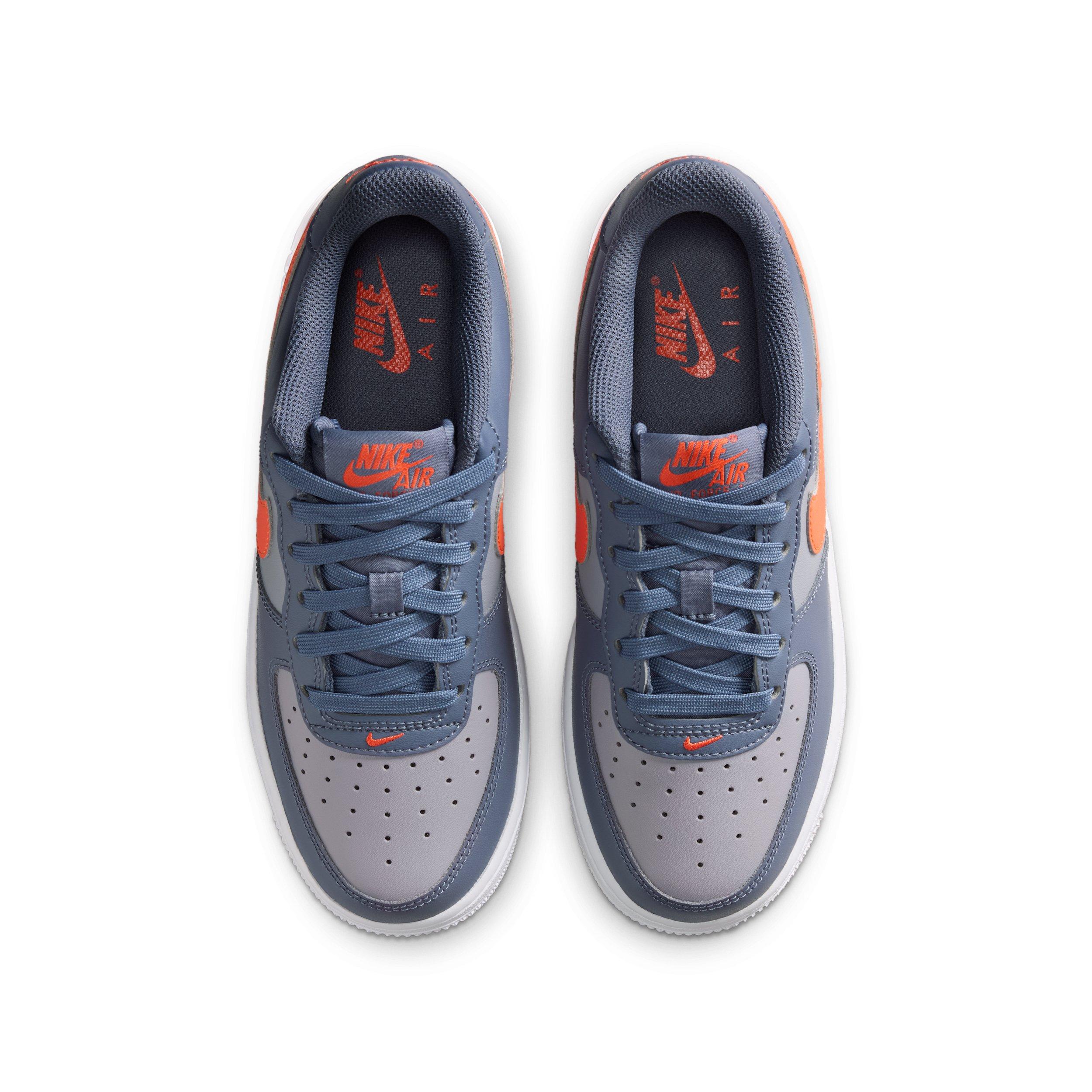 Nike Air Force 1 Grade School Boys' "Cement Grey/Light Carbon/White/Team Orange" Shoe