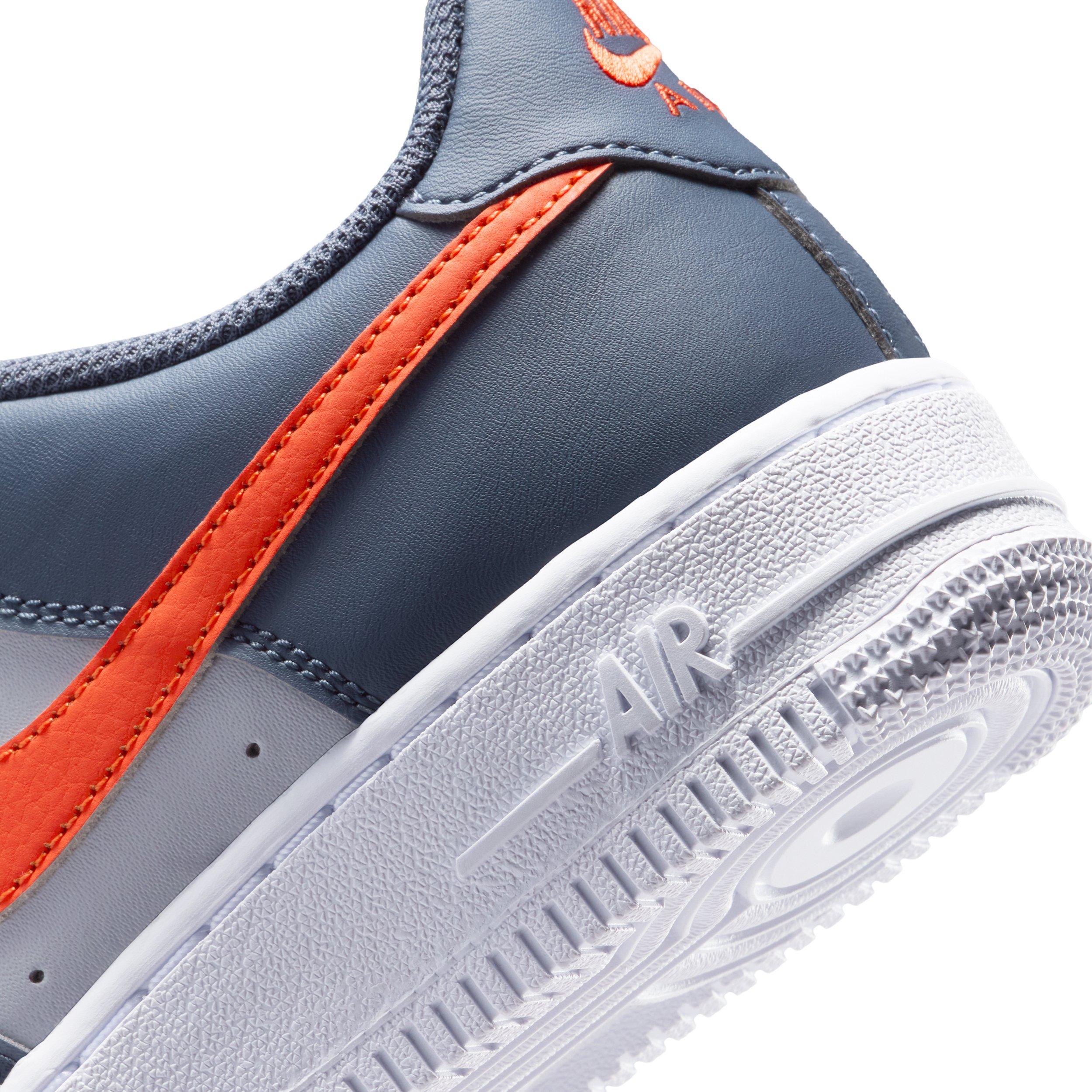 Nike Air Force 1 Grade School Boys' "Cement Grey/Light Carbon/White/Team Orange" Shoe