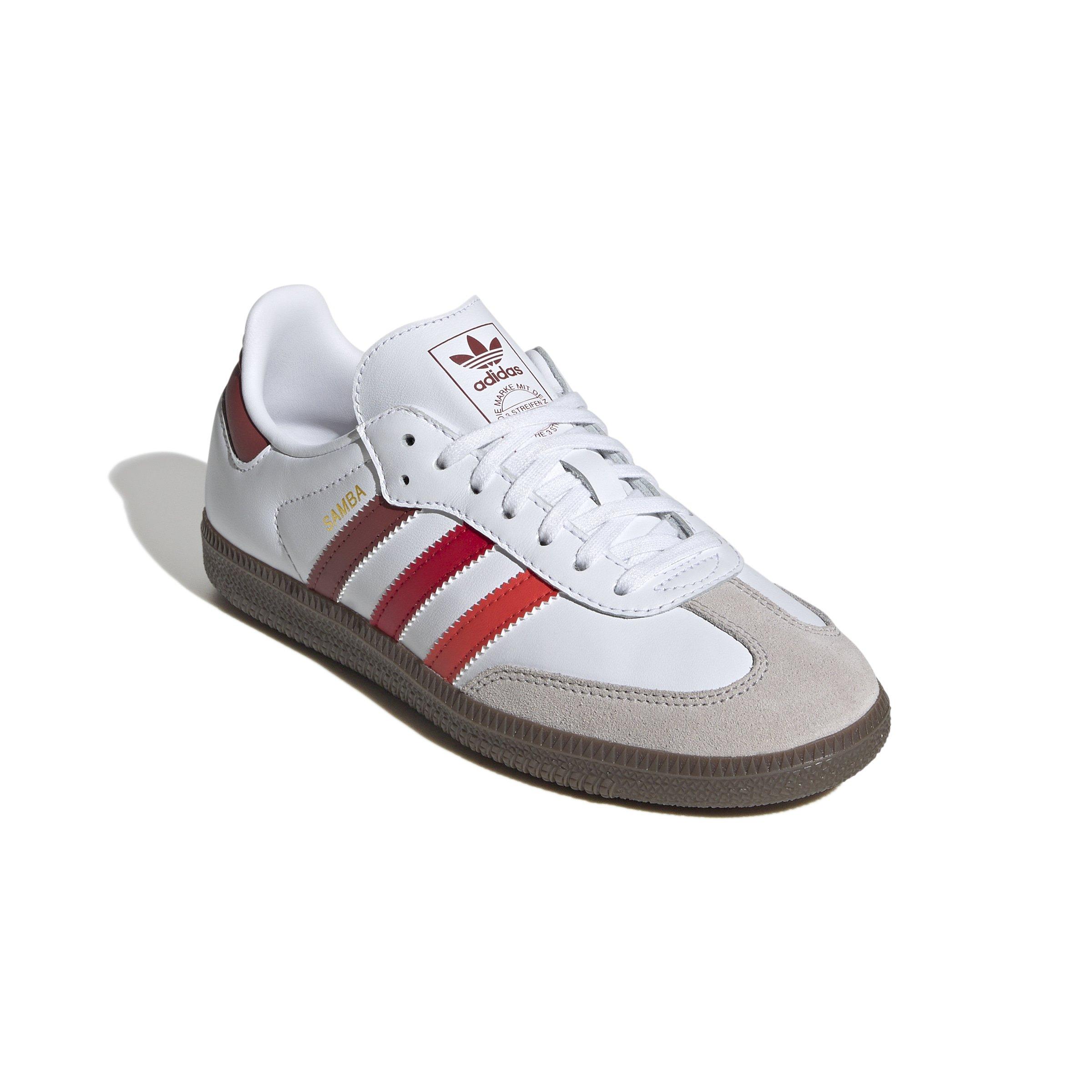 adidas Originals Samba OG Grade School Kids' "Ftwr White/Bright Red/Better Scarlet" Shoe