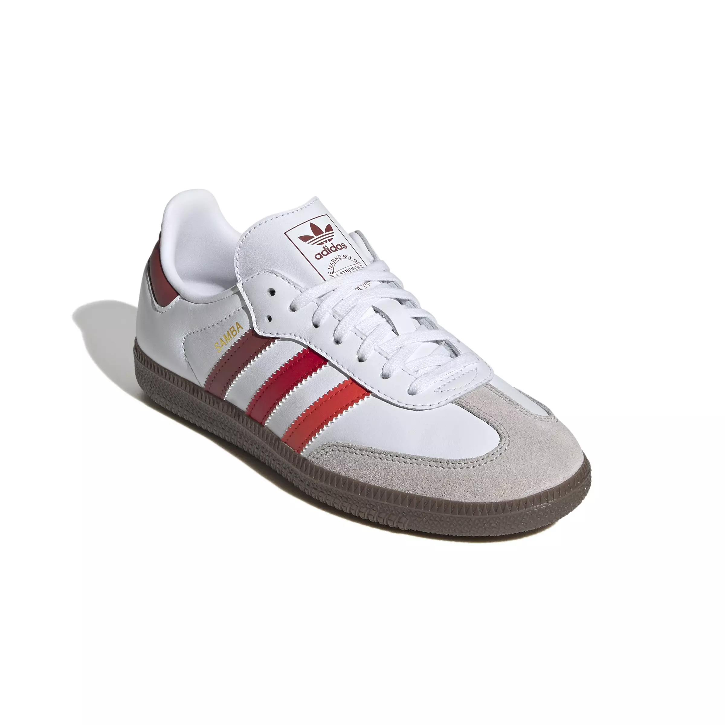 adidas Originals Samba OG "Ftwr White/Bright Red/Better Scarlet" Grade School Kids' Shoe - WHITE/RED/SCARLET