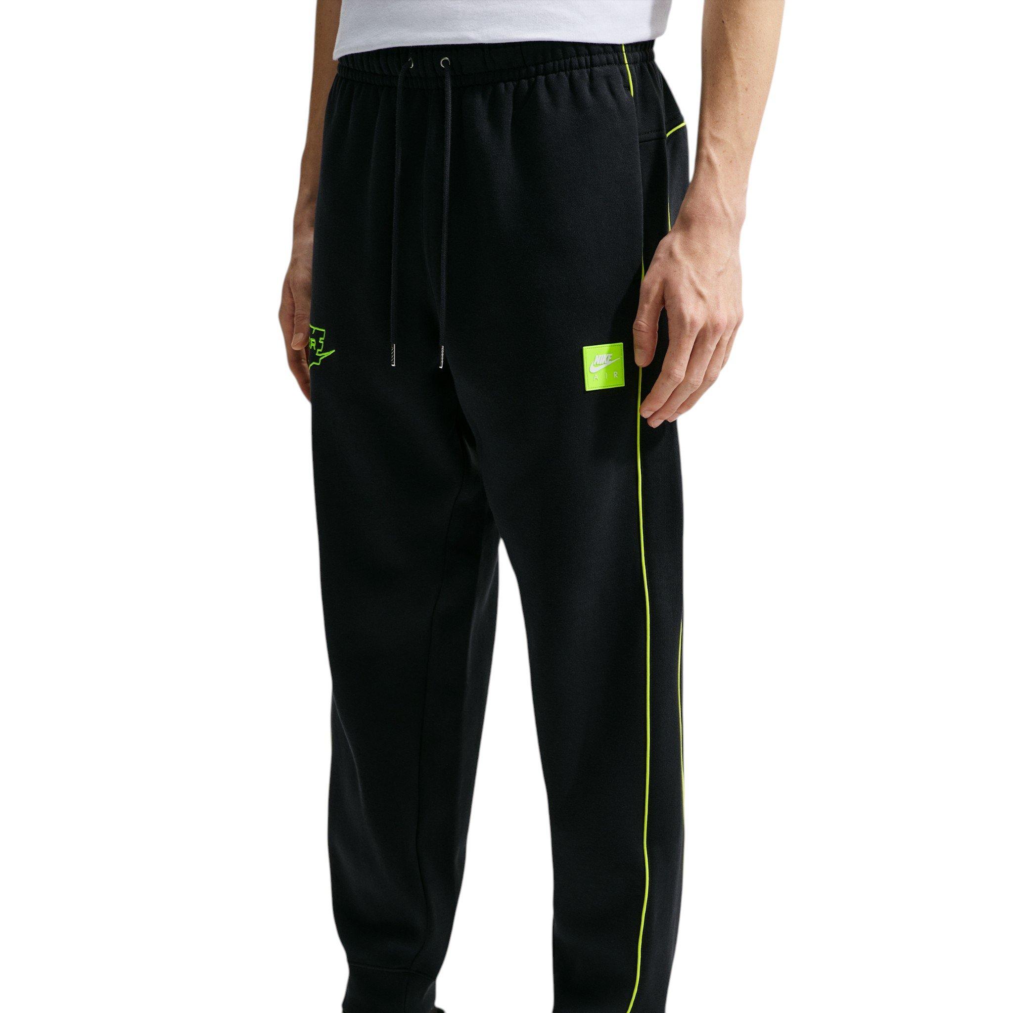 Nike Men's Air Fleece Joggers - Black/Volt - BLACK/VOLT Thumbnail View 1