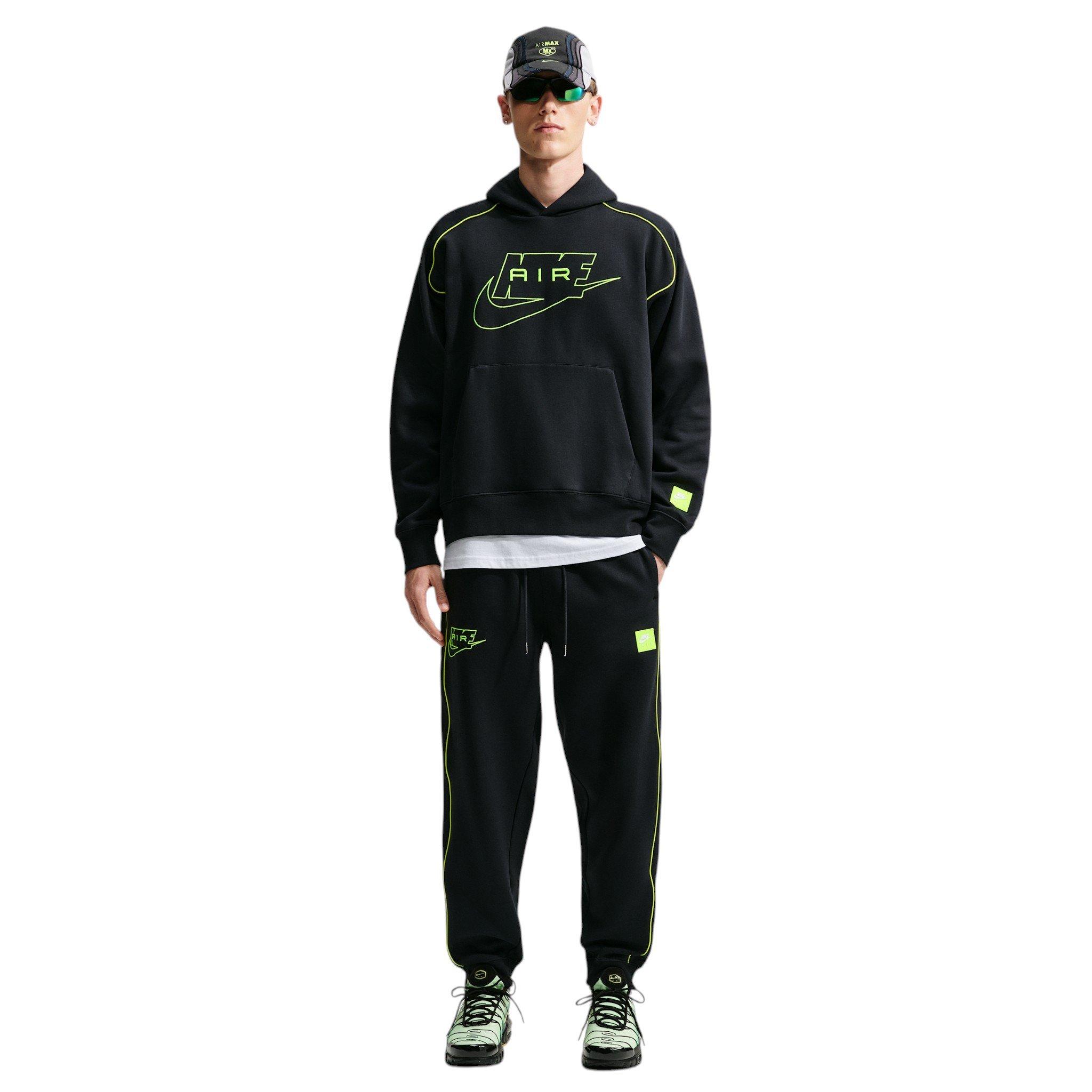 Nike Men's Air Fleece Joggers - Black/Volt - BLACK/VOLT Thumbnail View 4