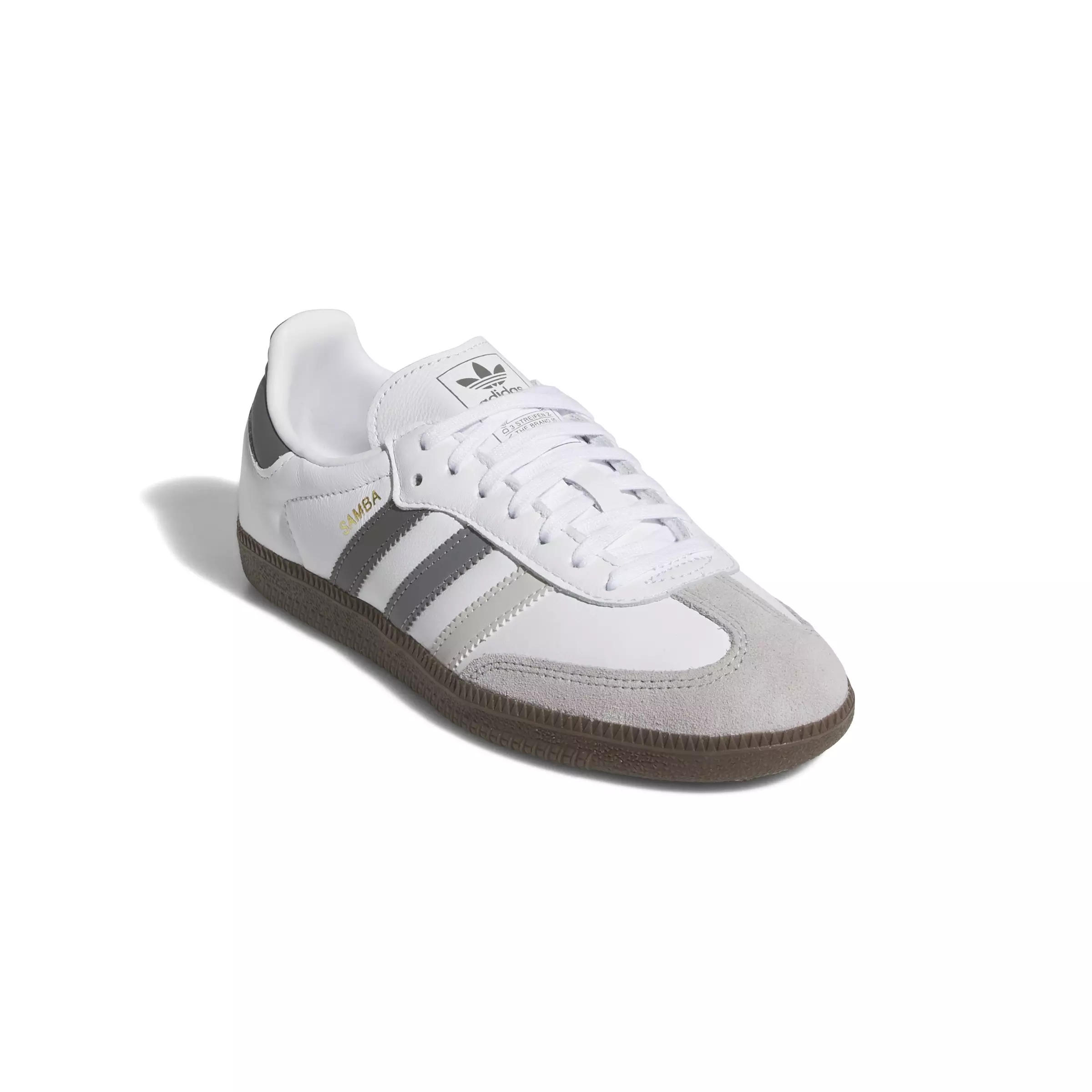 adidas Originals Samba OG "Ftwr White/Grey One/Grey Three" Grade School Boys' Shoe - WHITE/GREY/GREY