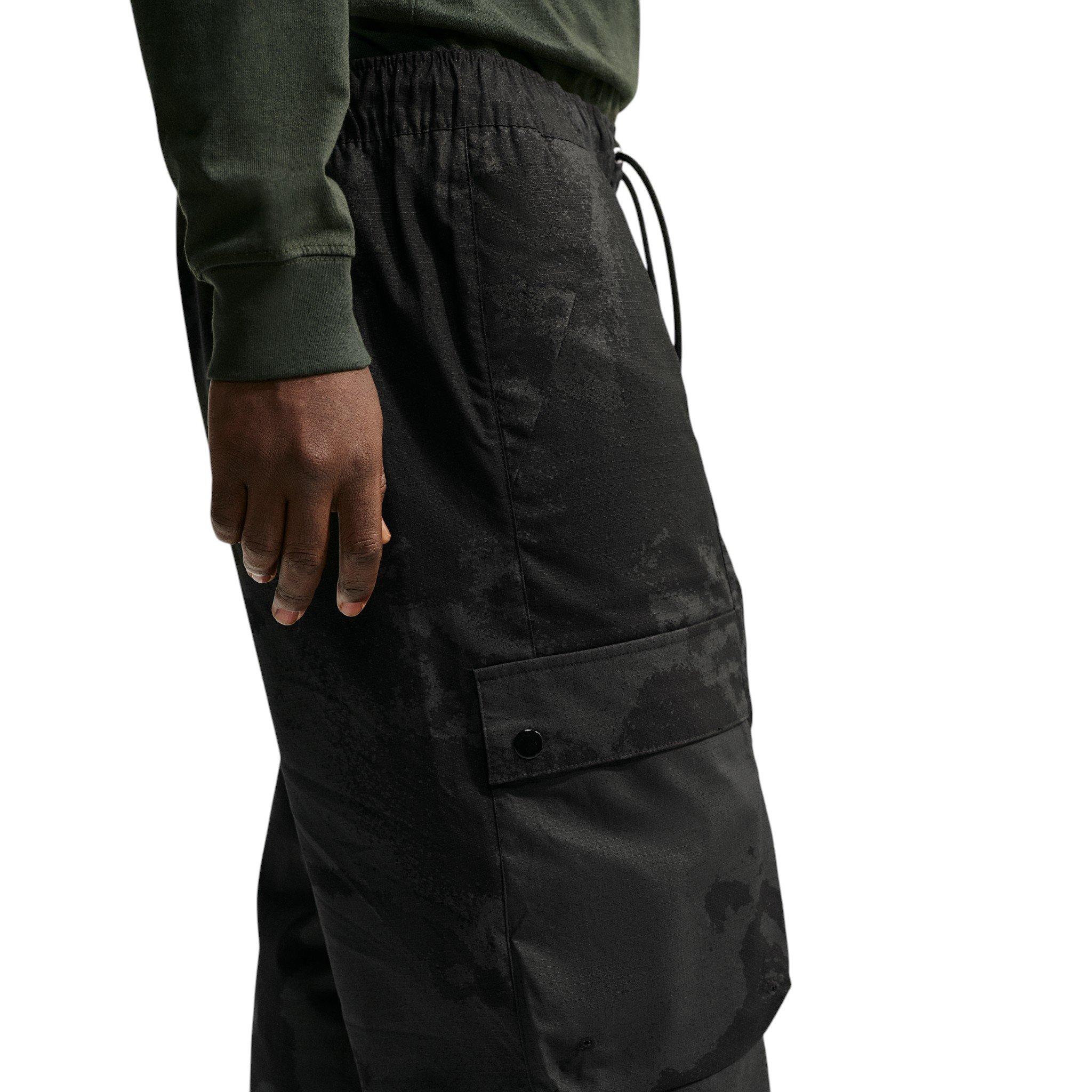 Nike Men's Air Woven All-Over Print Cargo Pants - BLACK