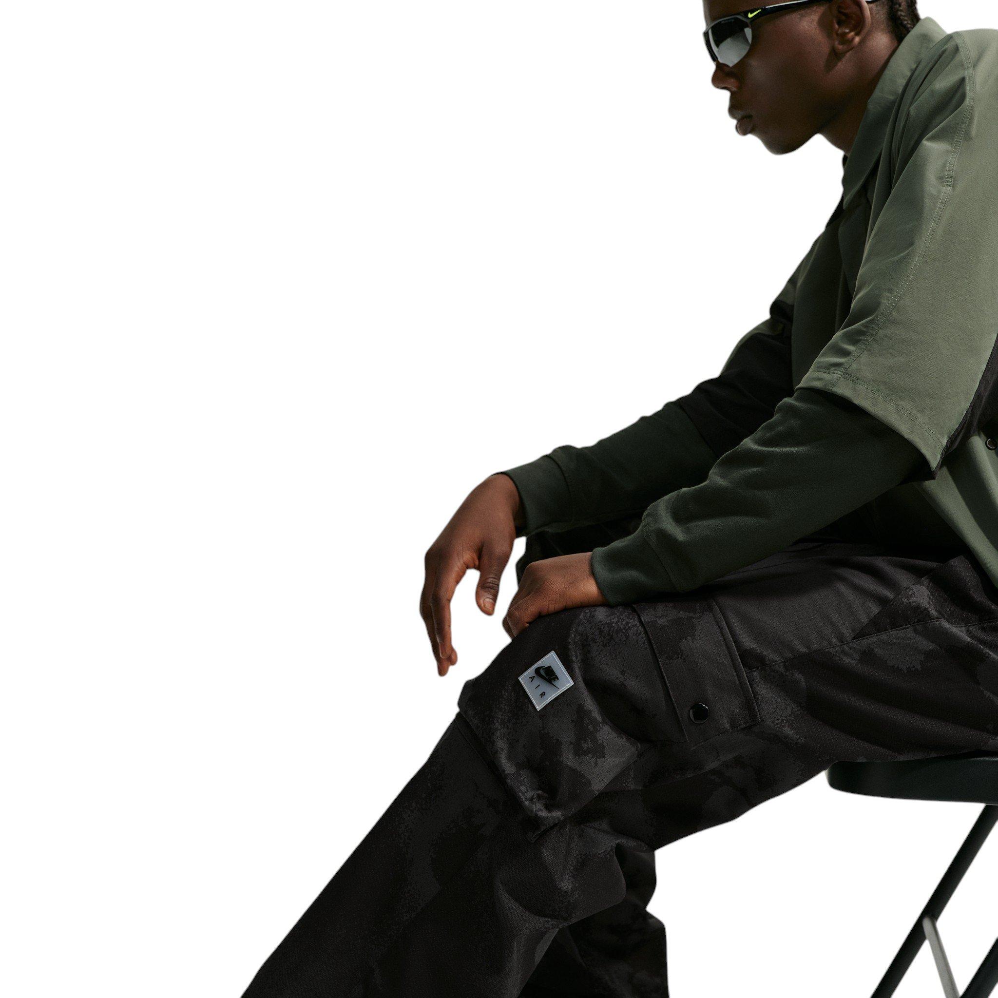 Nike Men's Air Woven All-Over Print Cargo Pants - BLACK