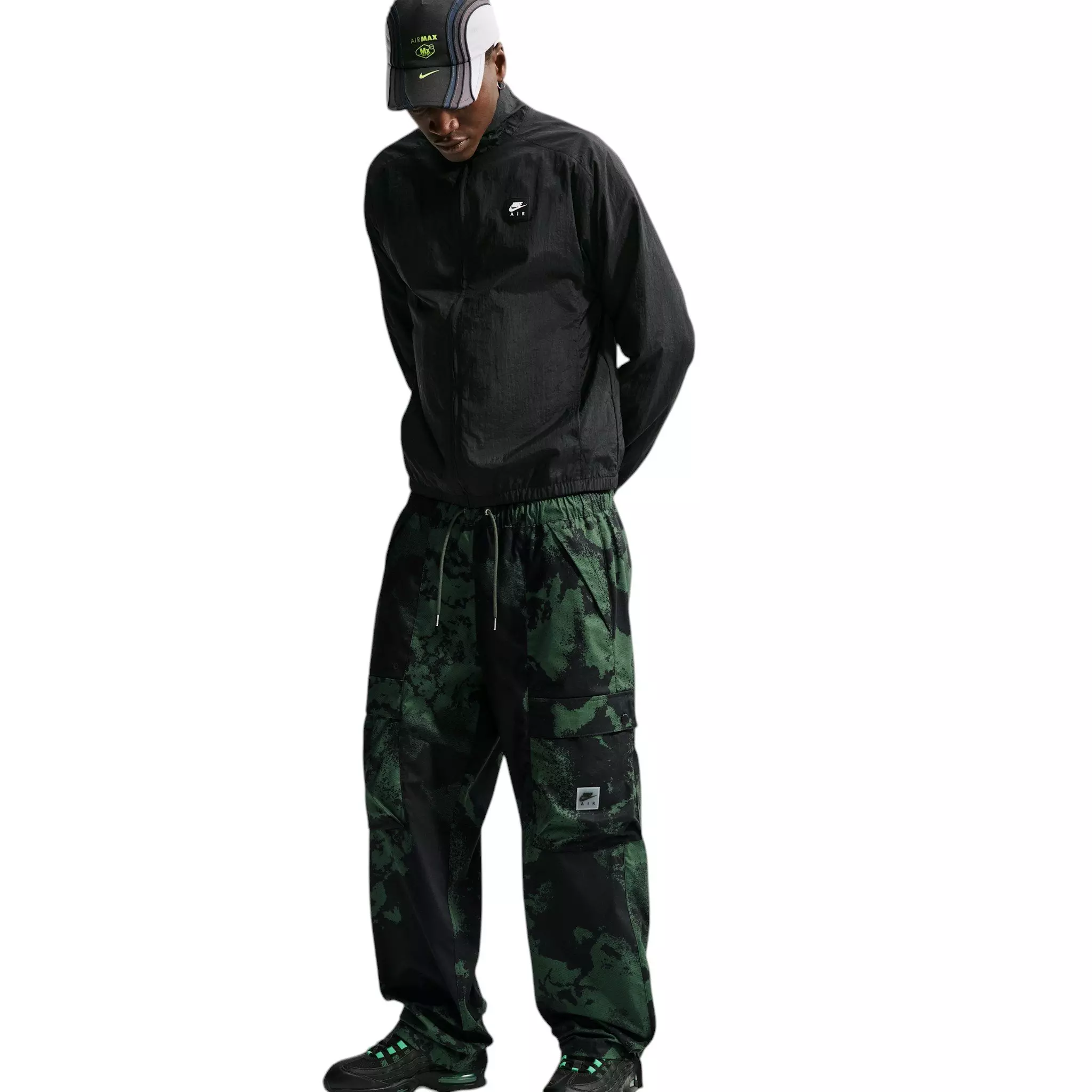 Nike Men's Air Woven All-Over Print Cargo Pants - GREY