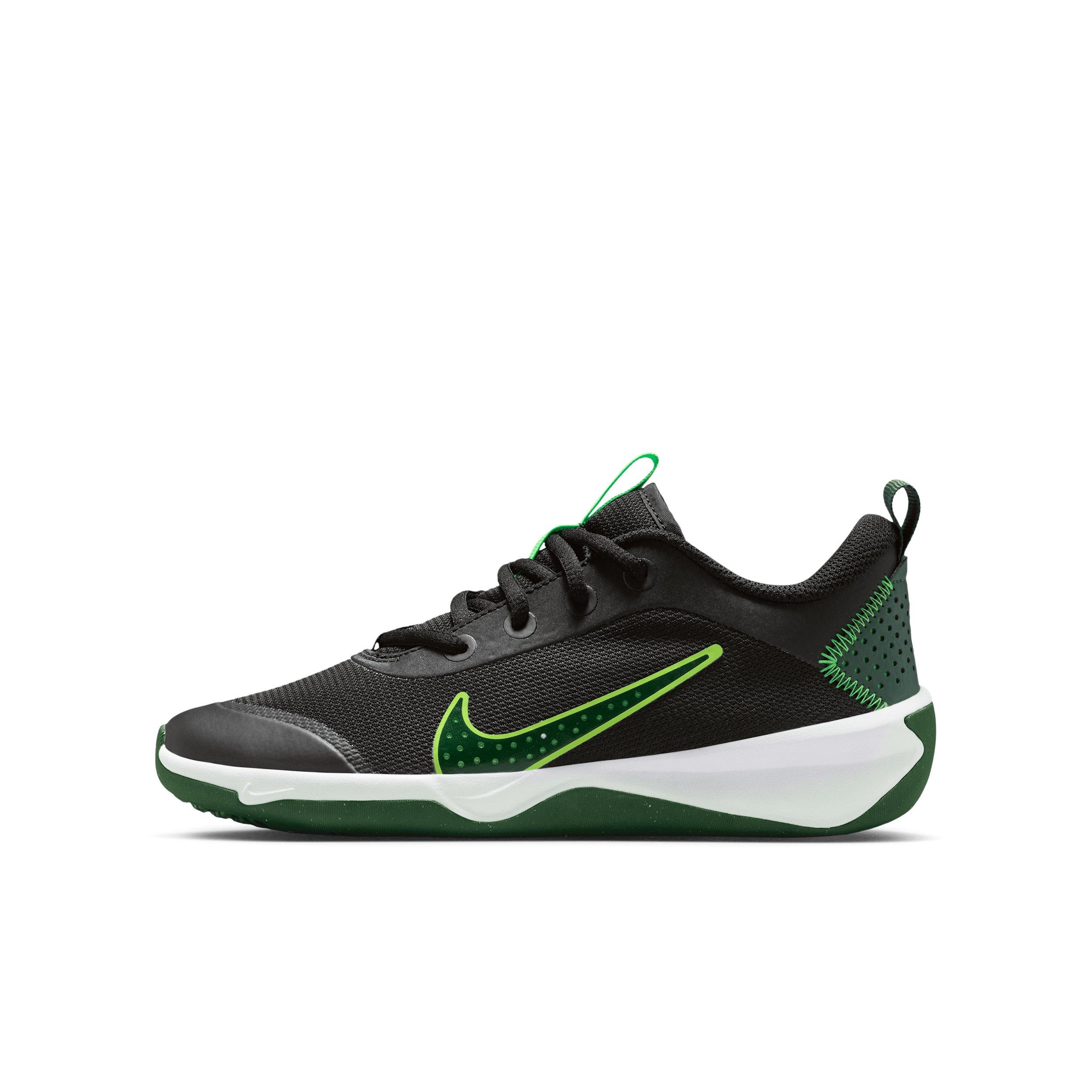 Nike Omni Multi-Court Grade School Boys' "Black/Green Strike/Fir" Shoe