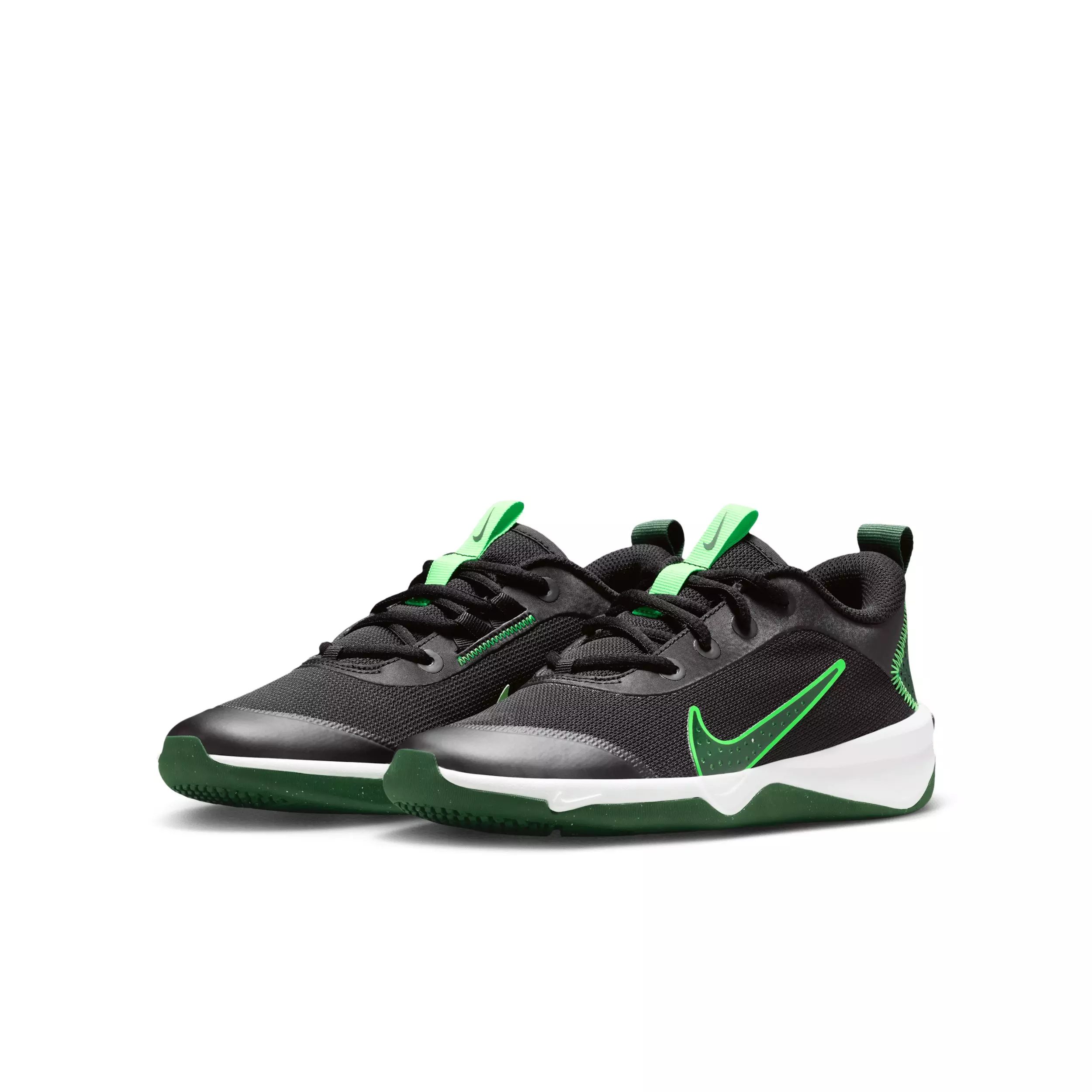 Nike Omni Multi-Court "Black/Green Strike/Fir" Grade School Boys' Shoe - BLACK/GREEN/FIR