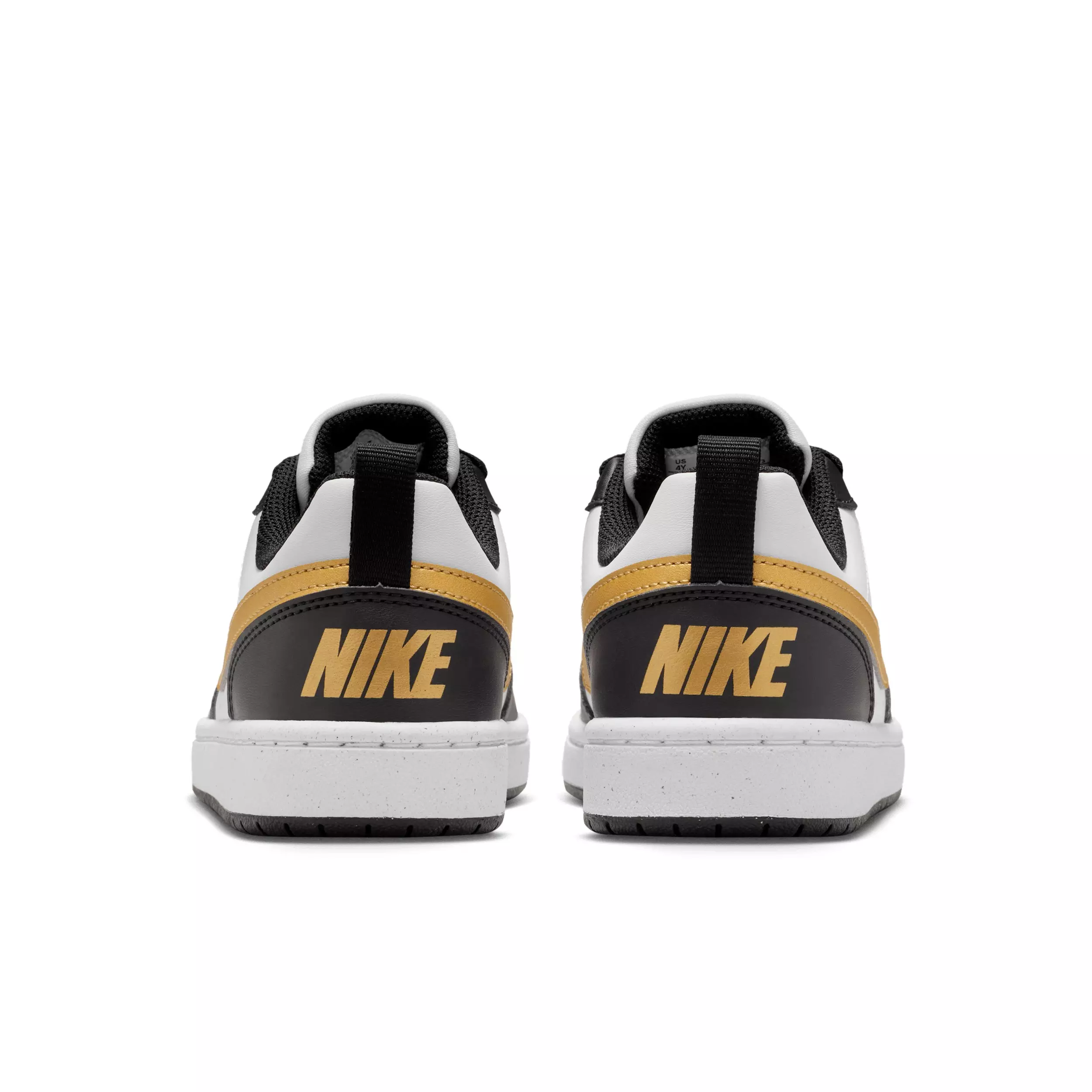 Nike Court Borough Low Recraft "Black/Black/White/Metallic Gold" Grade School Girls' Shoe - BLACK/BLACK/WHITE/GOLD
