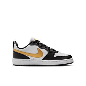 Nike Court Borough Low Recraft "Black/Black/White/Metallic Gold" Grade School Girls' Shoe