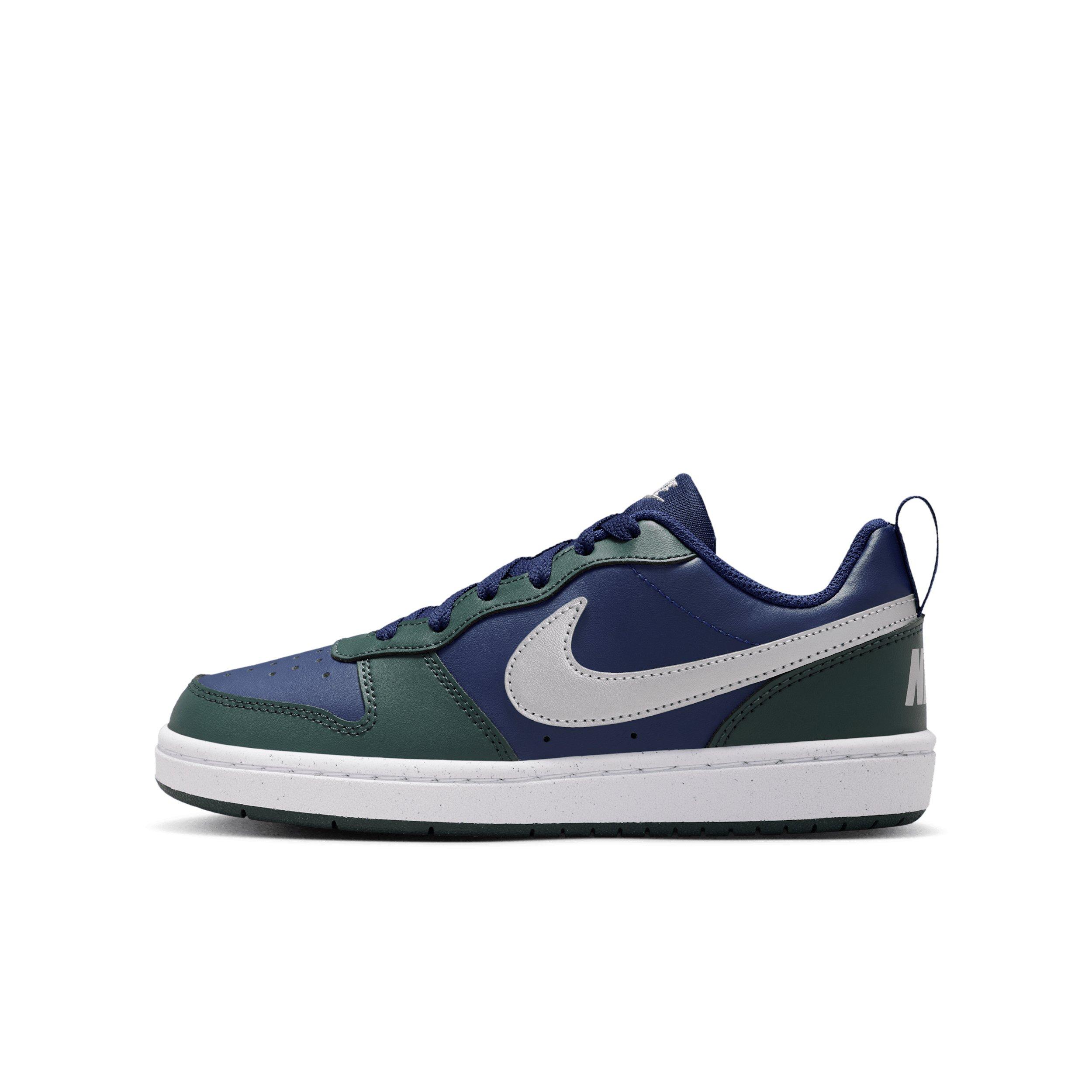 Nike Court Borough Low Recraft Grade School Boys' "Midnight Navy/Seaweed/White/Metallic Silver" Shoe