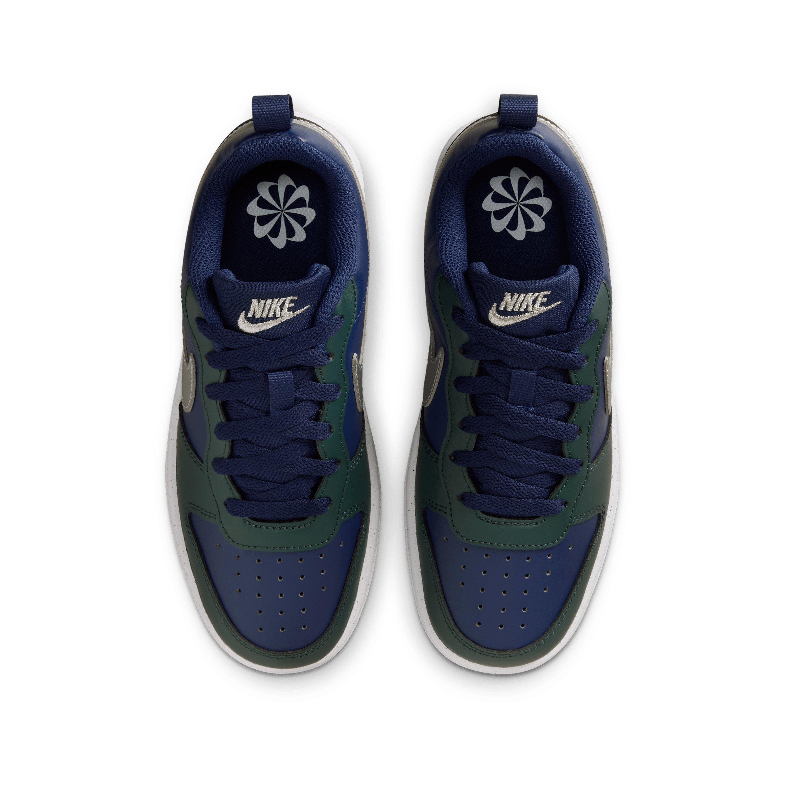 Nike Court Borough Low Recraft Grade School Boys' "Midnight Navy/Seaweed/White/Metallic Silver" Shoe