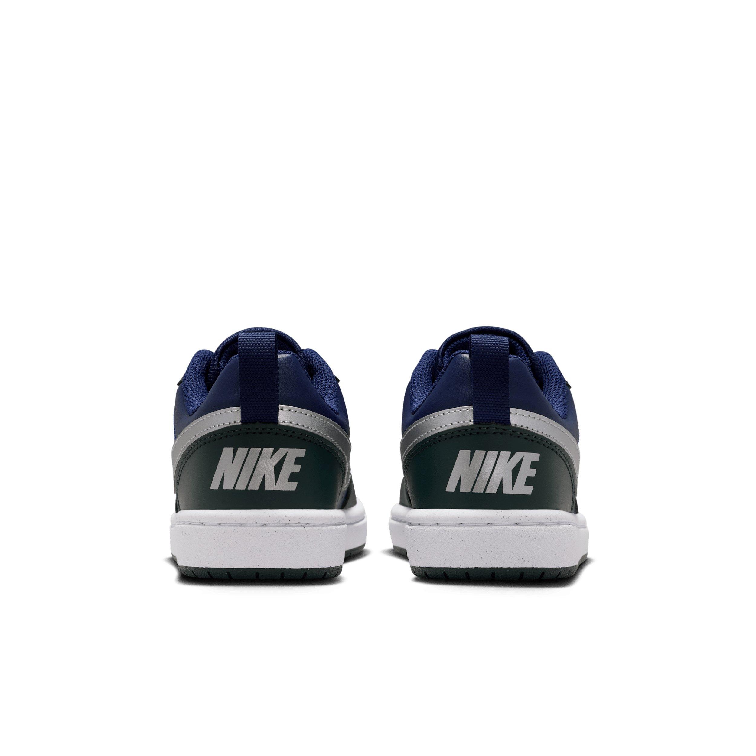Nike Court Borough Low Recraft Grade School Boys' "Midnight Navy/Seaweed/White/Metallic Silver" Shoe