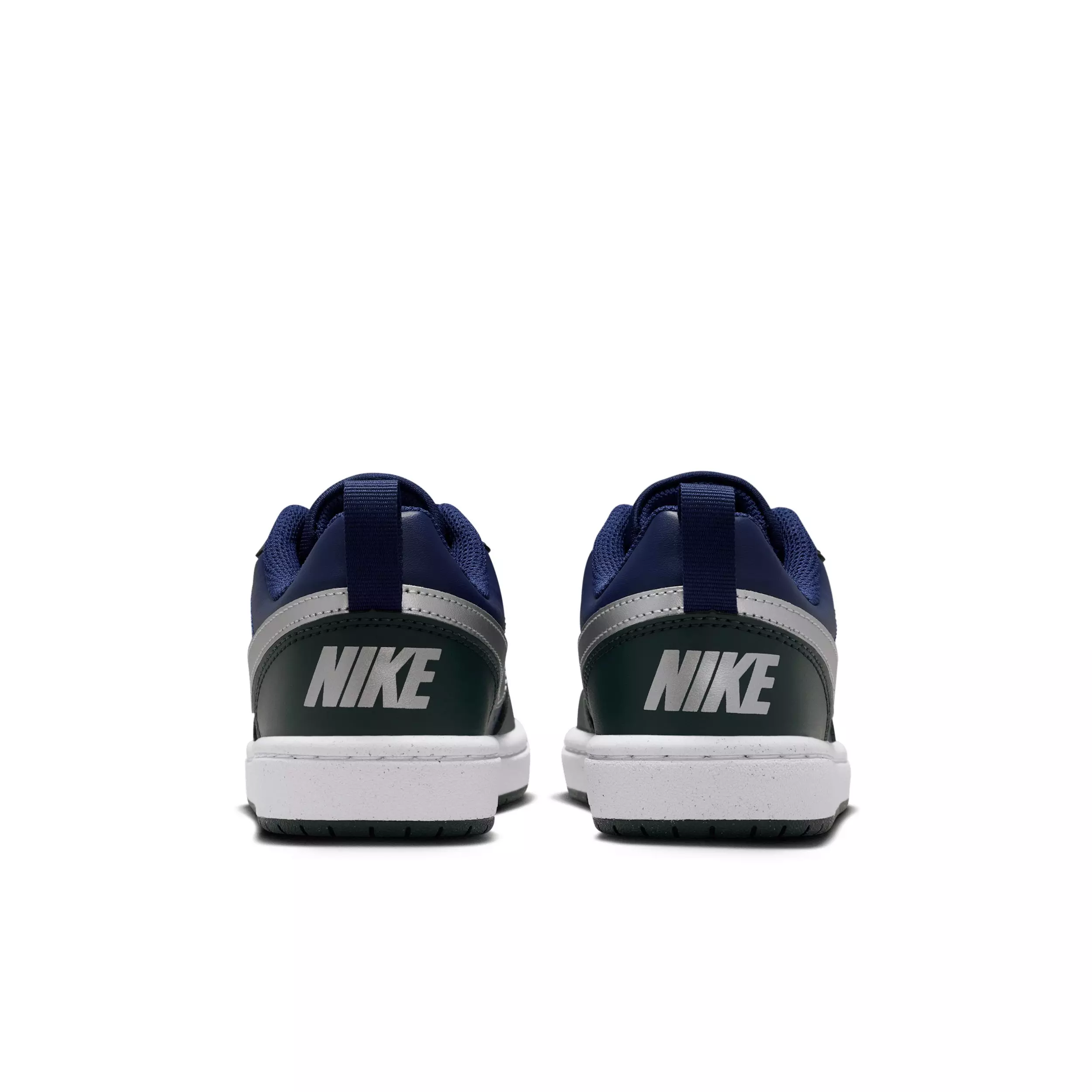 Nike Court Borough Low Recraft "Midnight Navy/Seaweed/White/Metallic Silver" Grade School Boys' Shoe - NAVY/SEAWEED/WHITE/SILVER