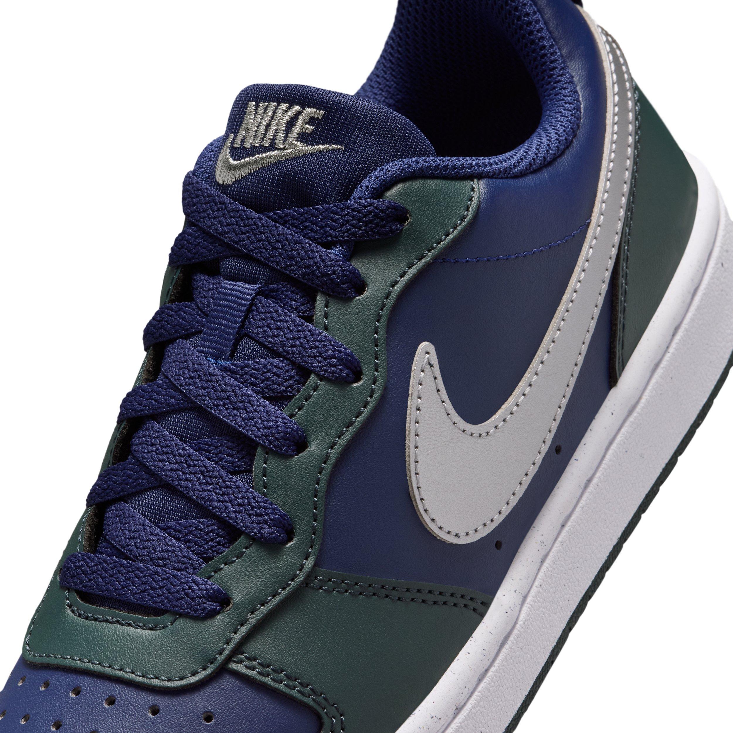 Nike Court Borough Low Recraft Grade School Boys' "Midnight Navy/Seaweed/White/Metallic Silver" Shoe