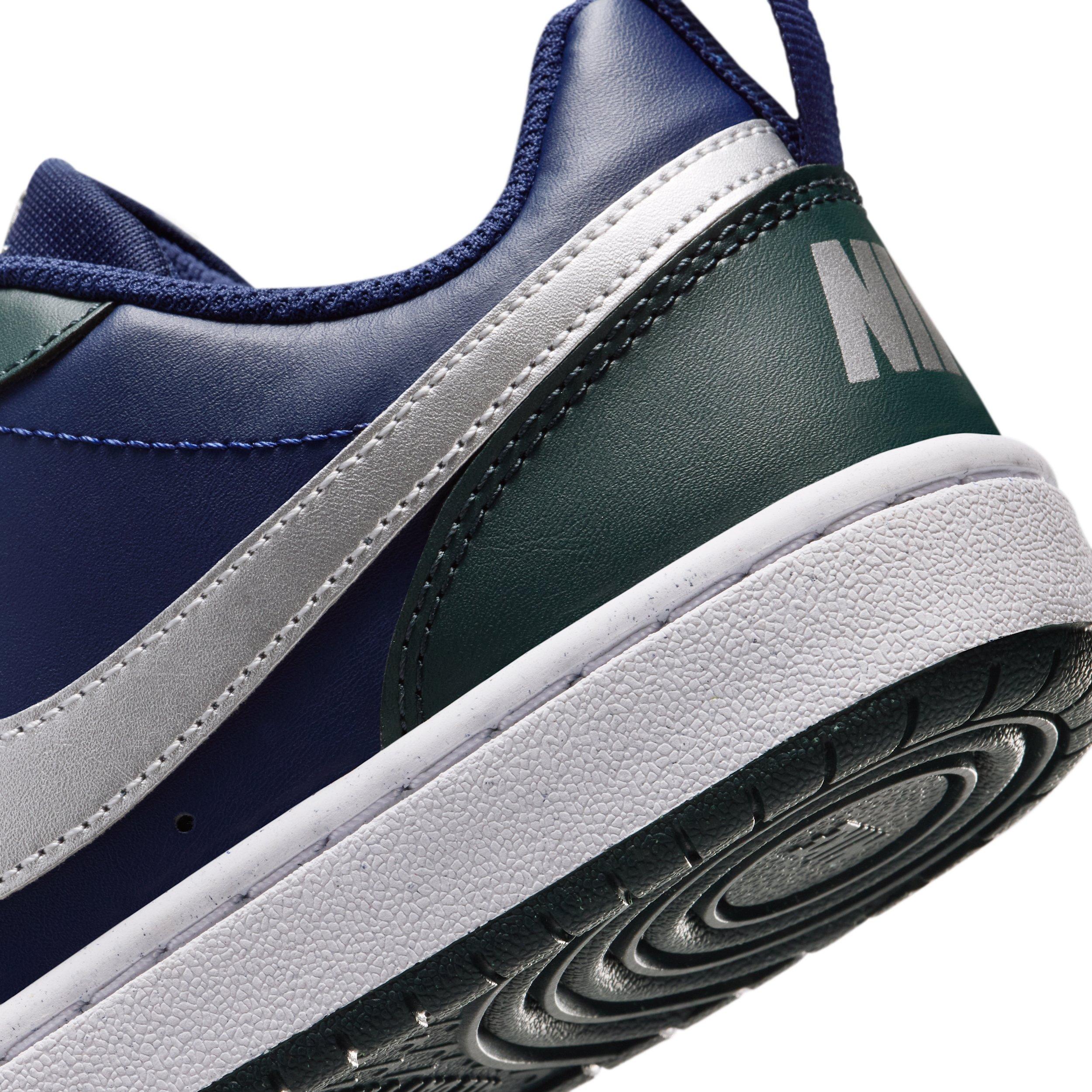 Nike Court Borough Low Recraft Grade School Boys' "Midnight Navy/Seaweed/White/Metallic Silver" Shoe
