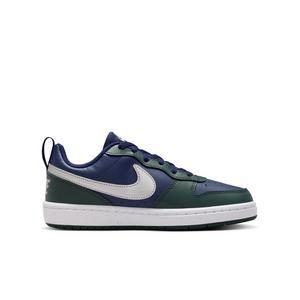 Nike Court Borough Low Recraft "Midnight Navy/Seaweed/White/Metallic Silver" Grade School Boys' Shoe