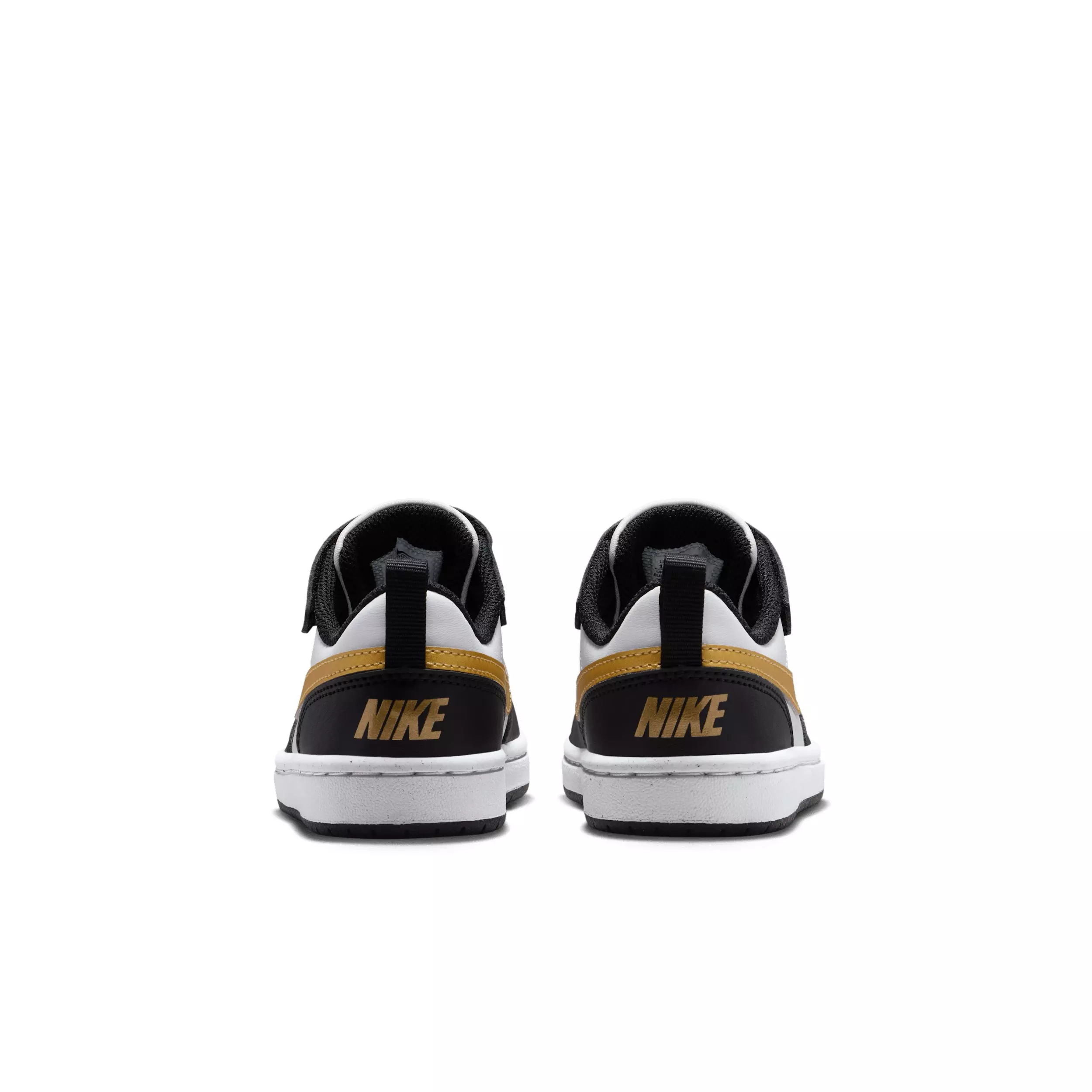 Nike Court Borough Low Recraft "Black/Black/White/Metallic Gold" Preschool Girls' Shoe - BLACK/BLACK/WHITE/GOLD