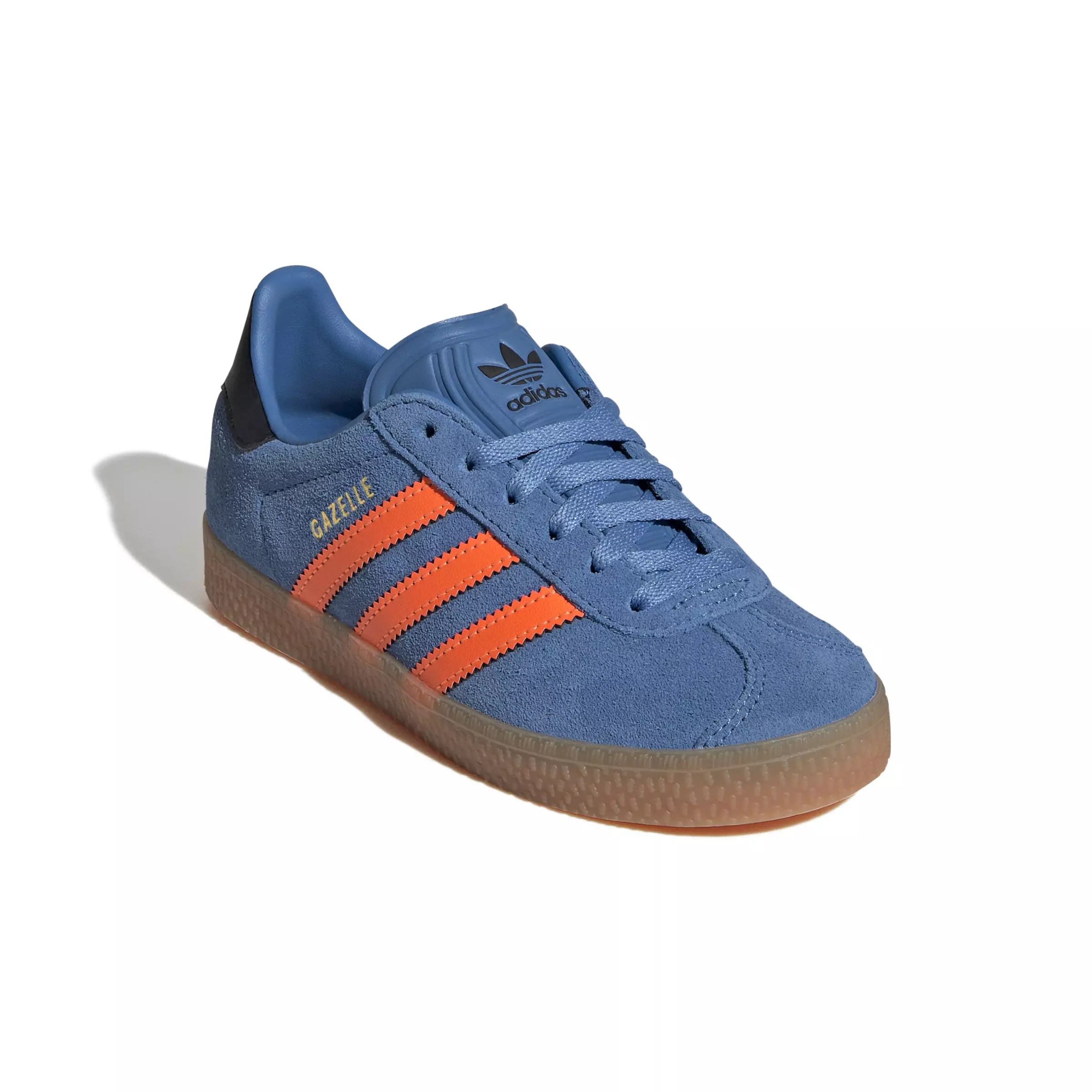 adidas Originals Gazelle "Focus Blue/Solar Orange/Core Black" Preschool Girls' Shoe - BLUE/ORANGE/BLACK