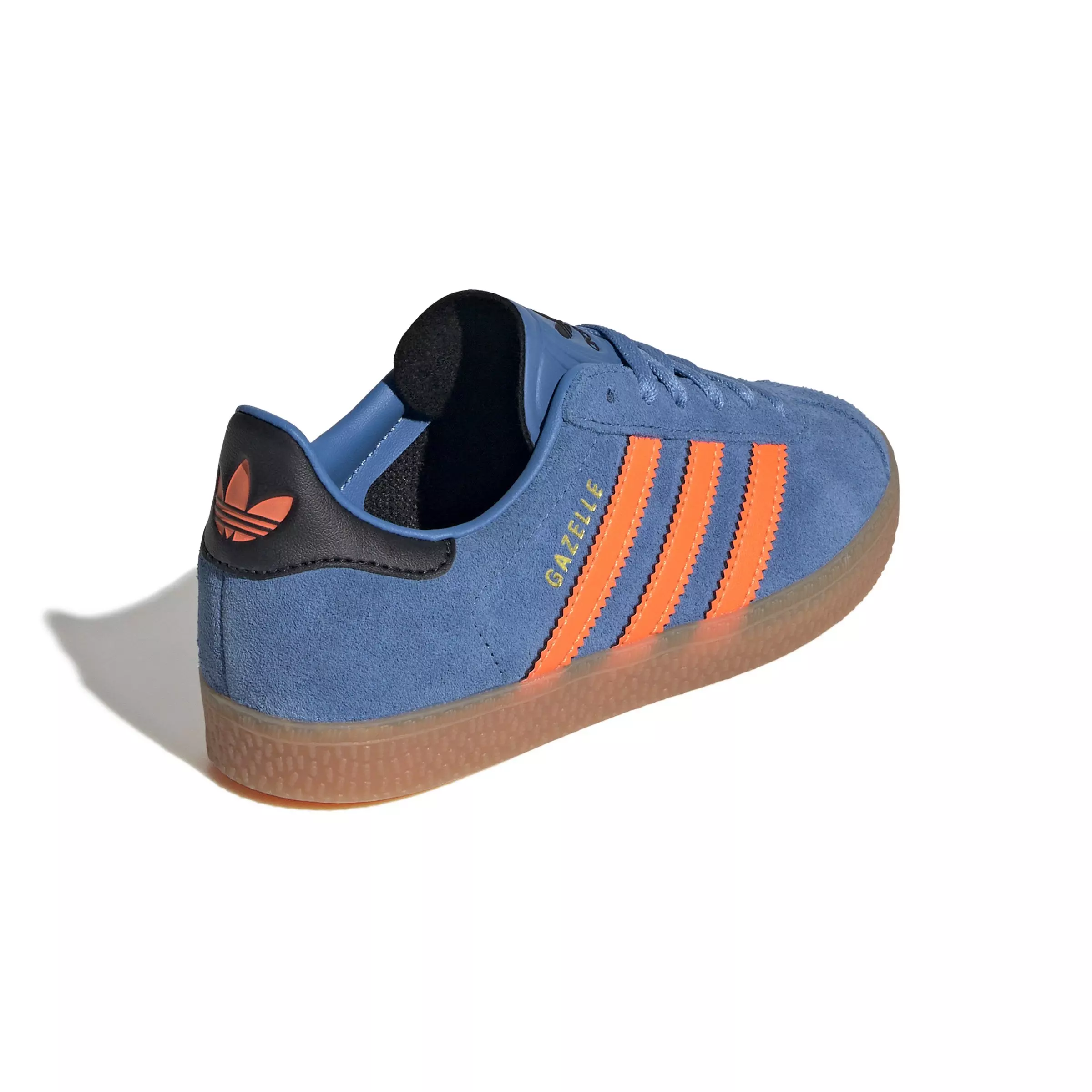 adidas Originals Gazelle "Focus Blue/Solar Orange/Core Black" Preschool Girls' Shoe - BLUE/ORANGE/BLACK