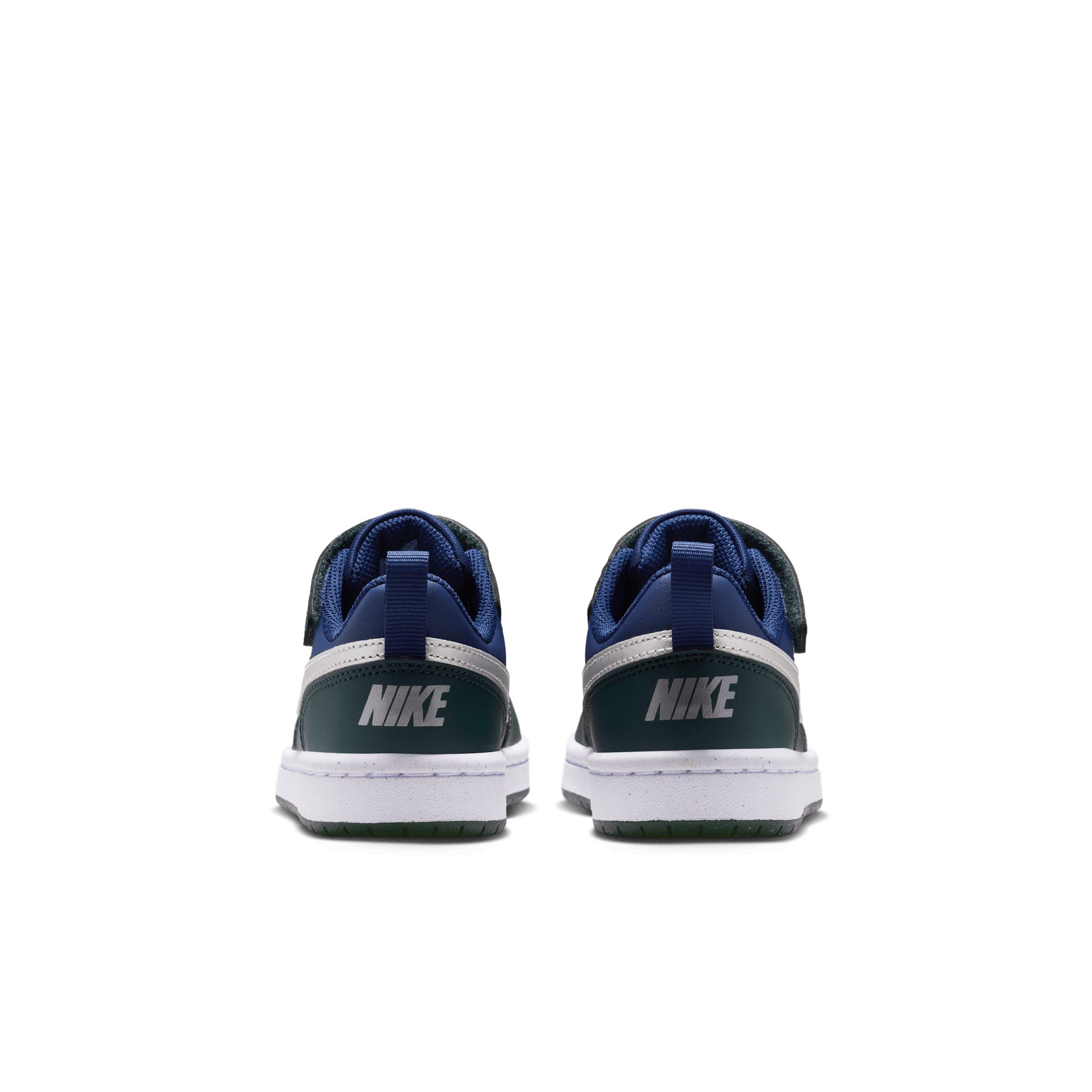 Nike Court Borough Low Recraft Preschool Boys' "Midnight Navy/Seaweed/White/Metallic Silver" Shoe