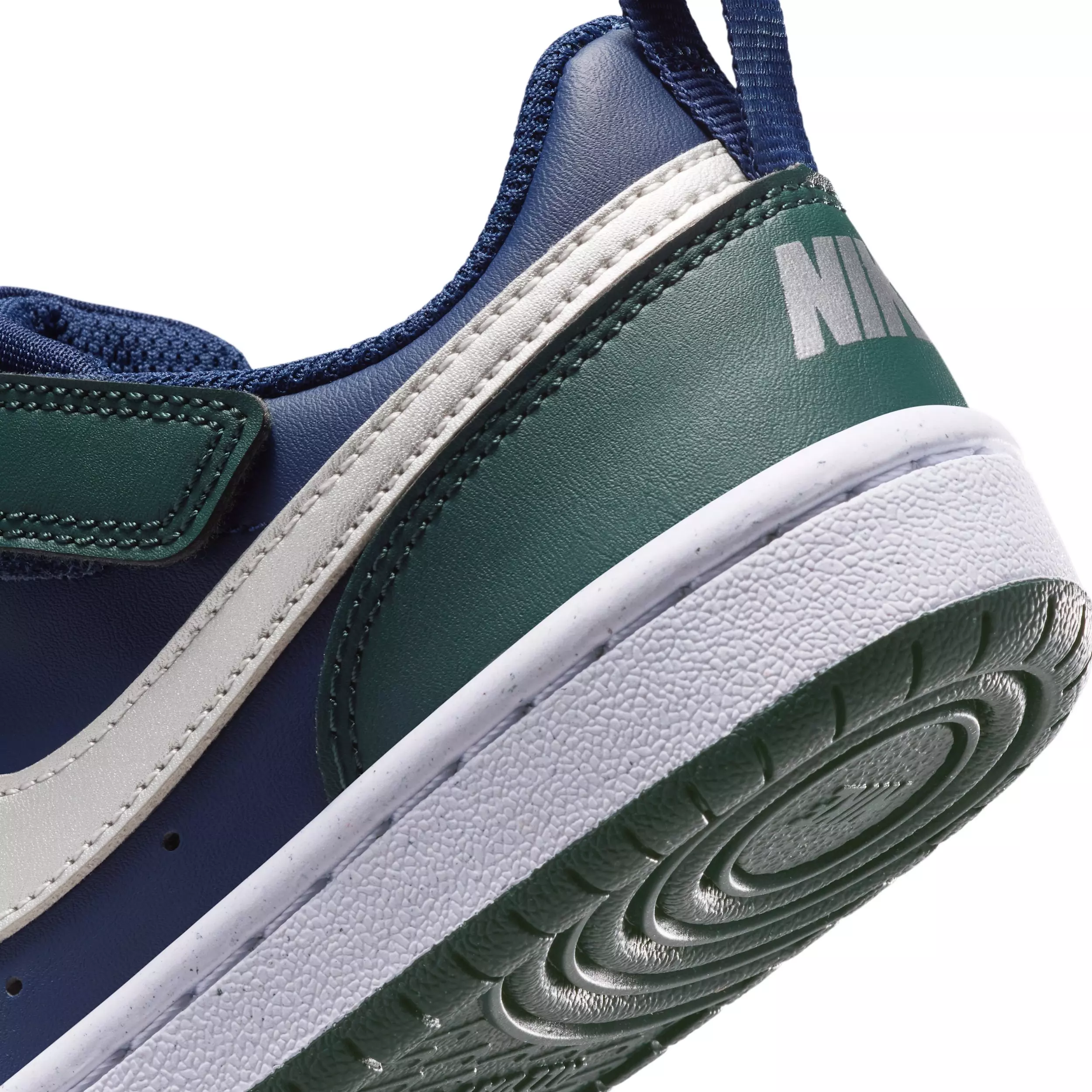 Nike Court Borough Low Recraft "Midnight Navy/Seaweed/White/Metallic Silver" Preschool Boys' Shoe - NAVY/SEAWEED/WHITE/SILVER