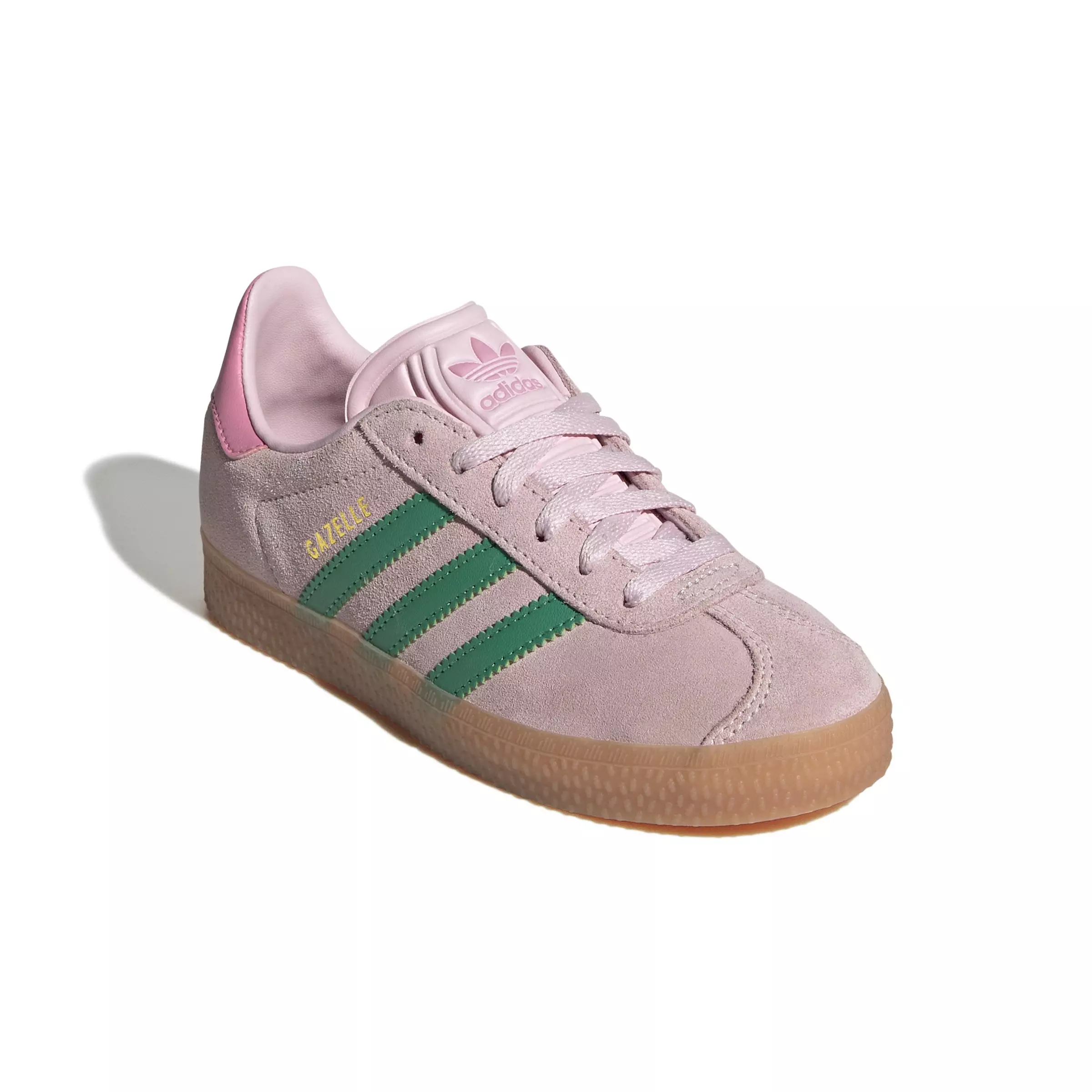 adidas Originals Gazelle "Clear Pink/Court Green/Bliss Pink" Preschool Girls' Shoe - PINK/GREEN/PINK