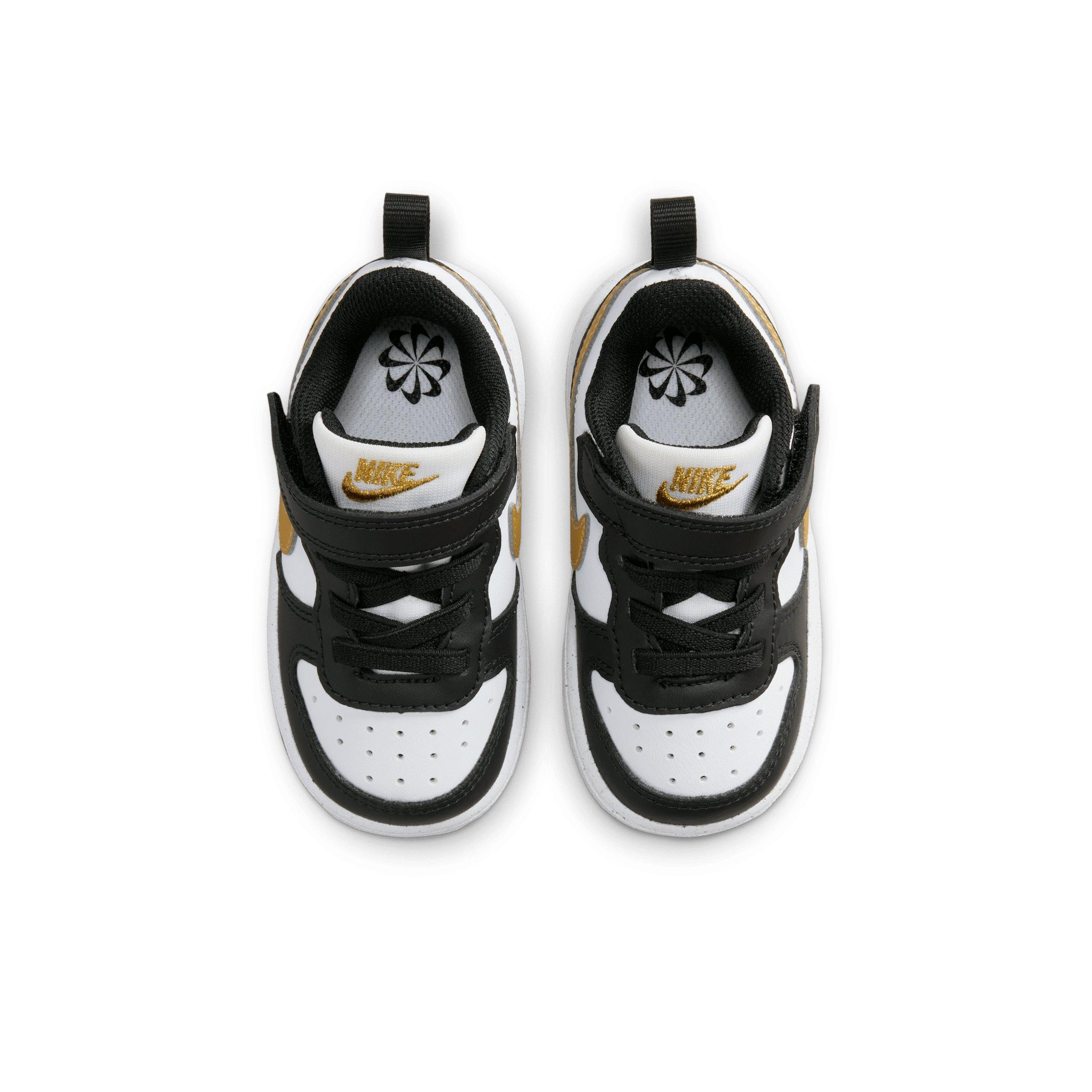 Nike Court Borough Low Recraft Infant Girls' "Black/Black/White/Metallic Gold" Shoe