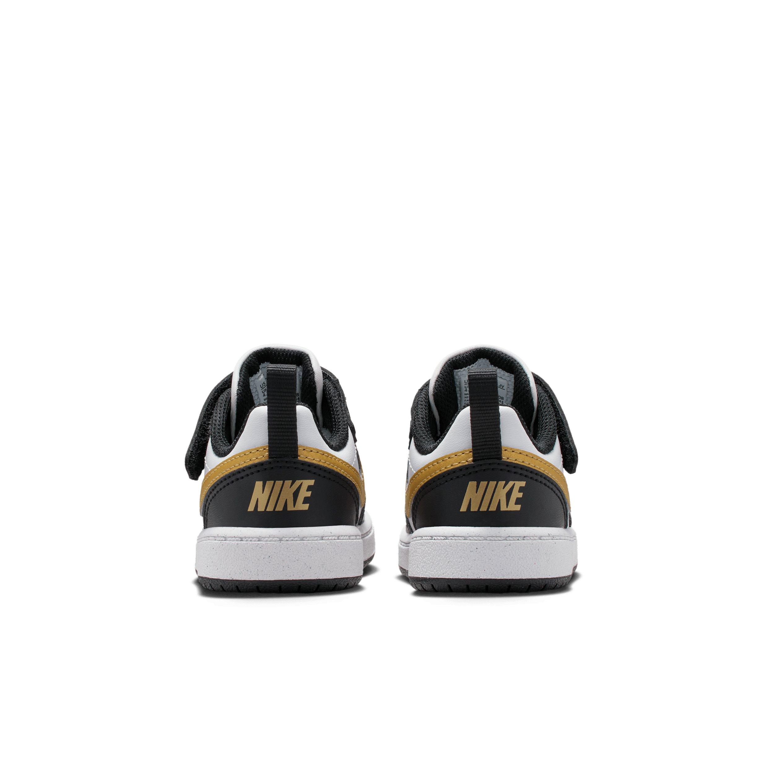 Nike Court Borough Low Recraft Infant Girls' "Black/Black/White/Metallic Gold" Shoe