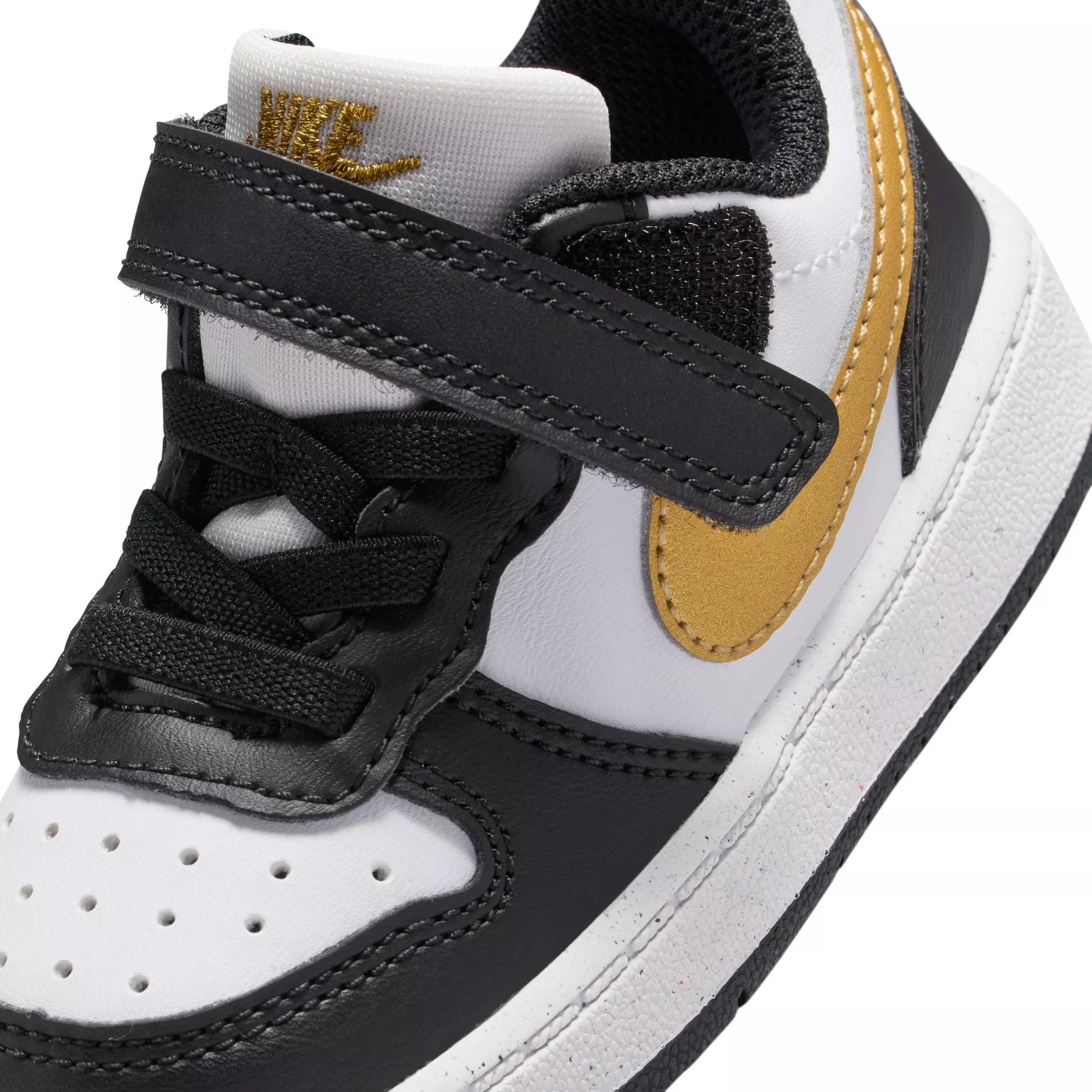 Nike Court Borough Low Recraft "Black/Black/White/Metallic Gold" Infant Girls' Shoe - BLACK/BLACK/WHITE/GOLD