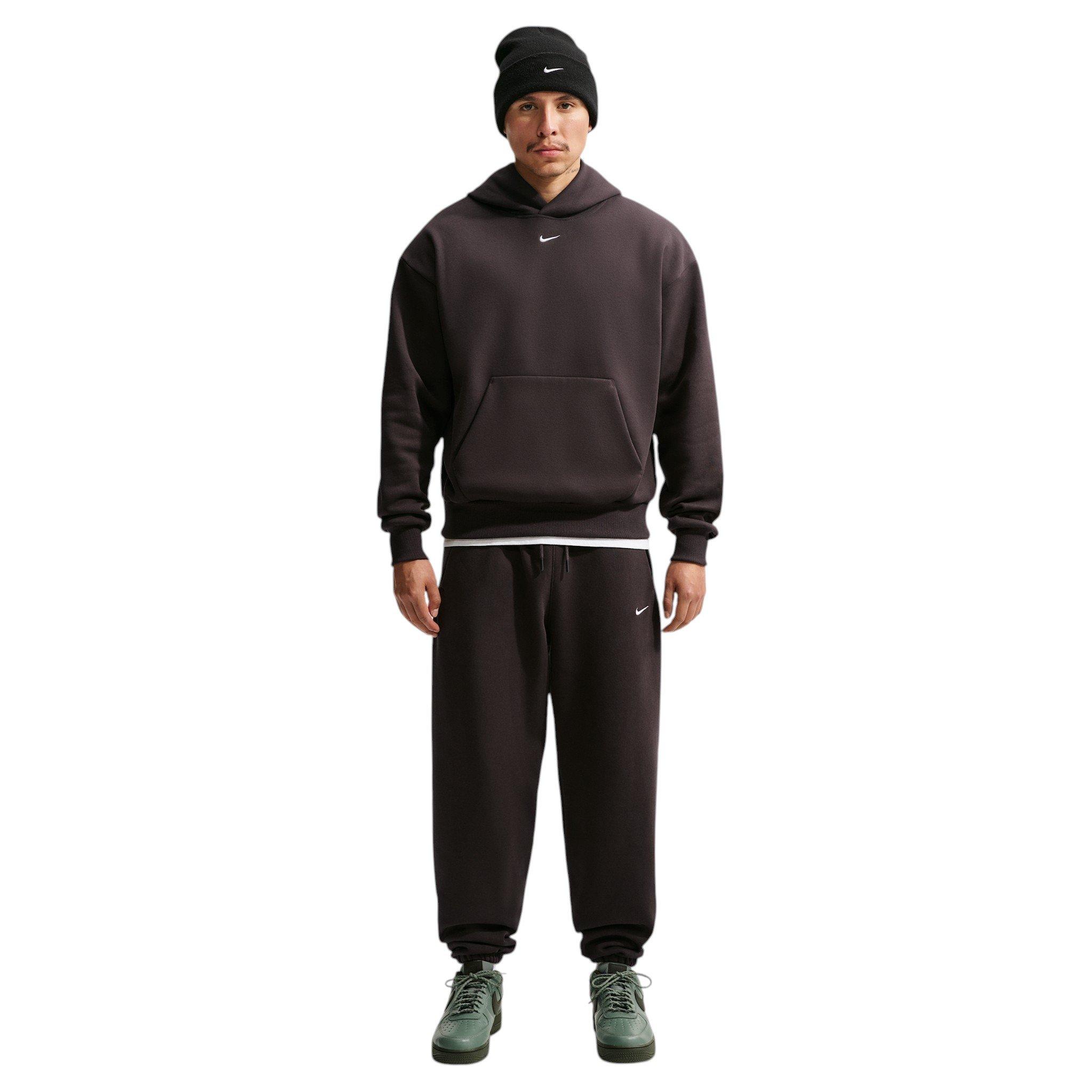 Nike Men's Solo Swoosh Cuffed Pants - BROWN Thumbnail View 4