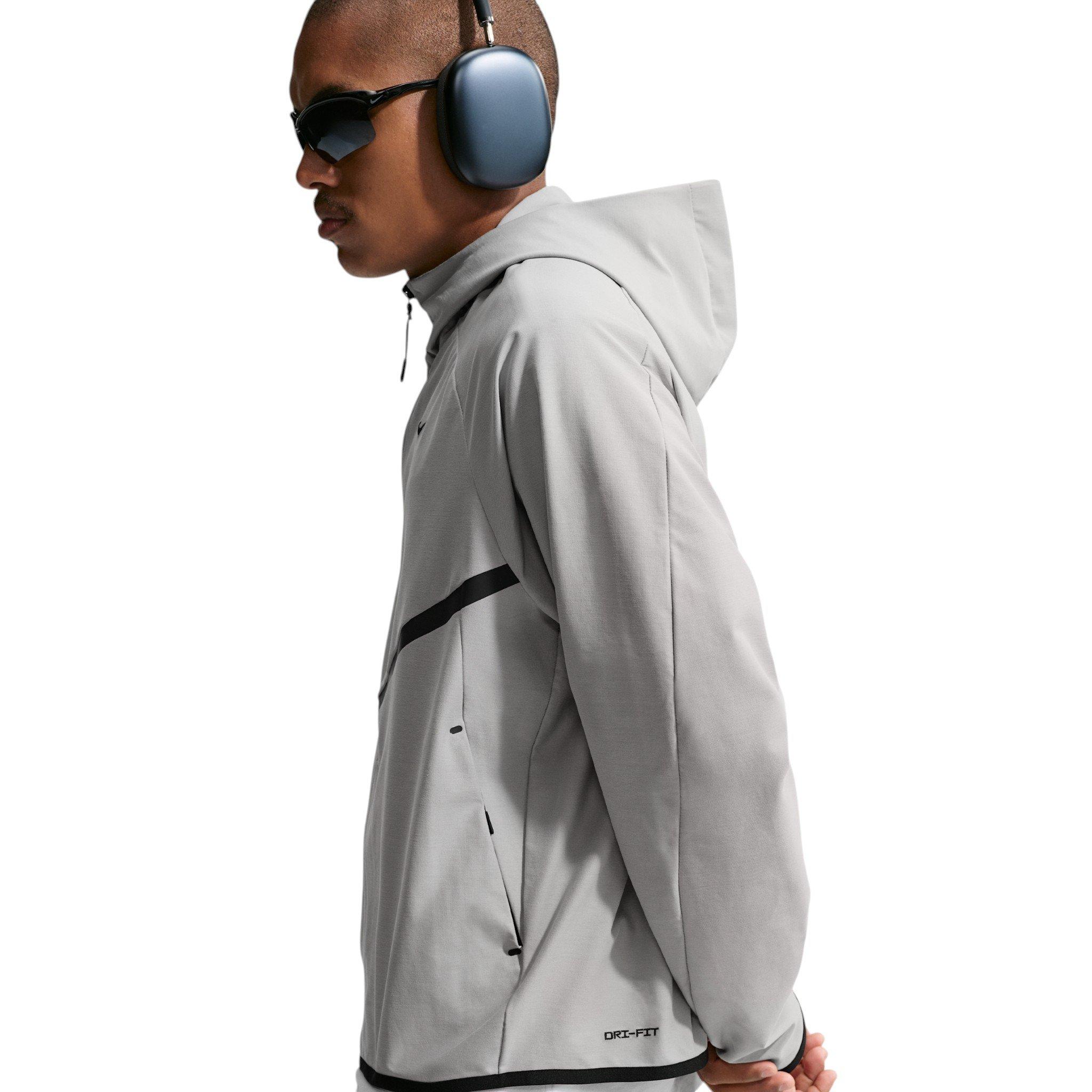 Nike Men's Tech Shori Knit Full-Zip Windrunner Jacket - College Grey/Black - GREY/BLACK Thumbnail View 3