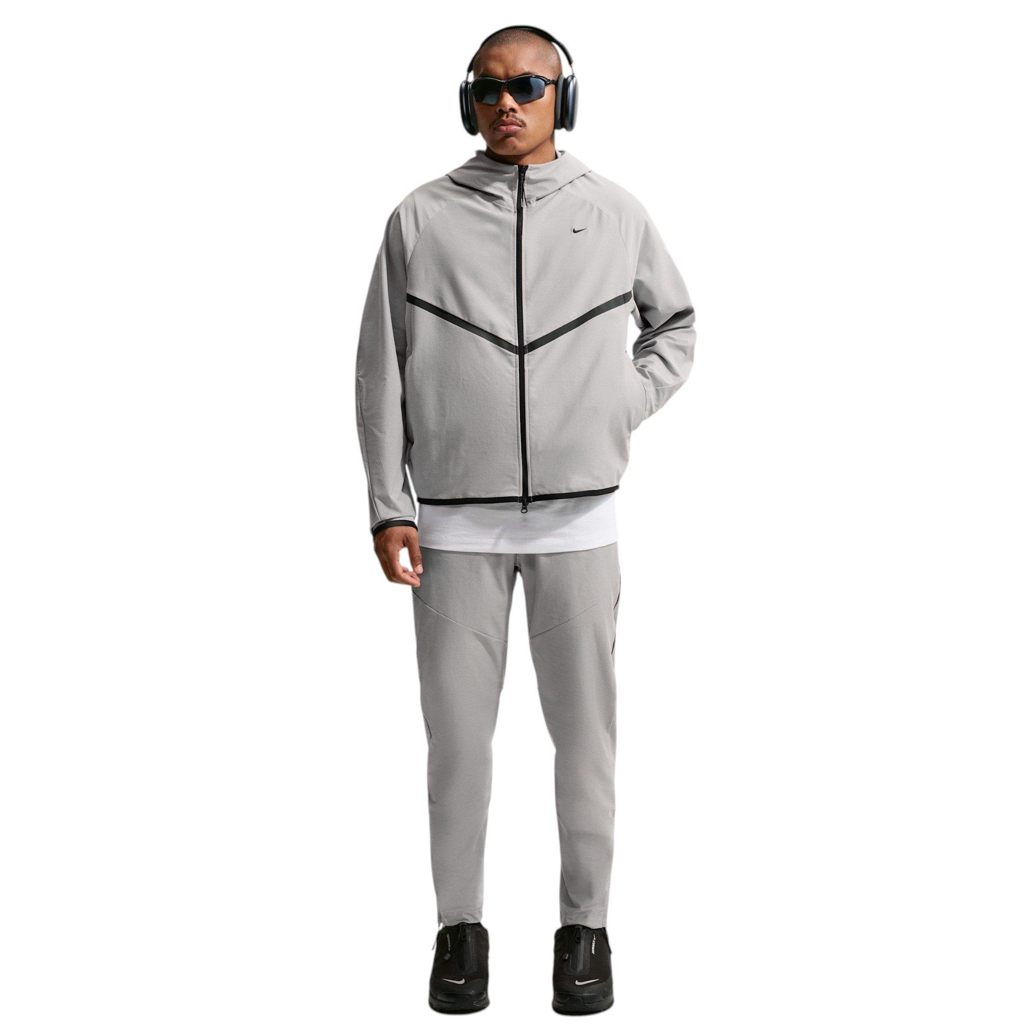 Nike Men's Tech Shori Knit Full-Zip Windrunner Jacket - College Grey/Black - GREY/BLACK Thumbnail View 4