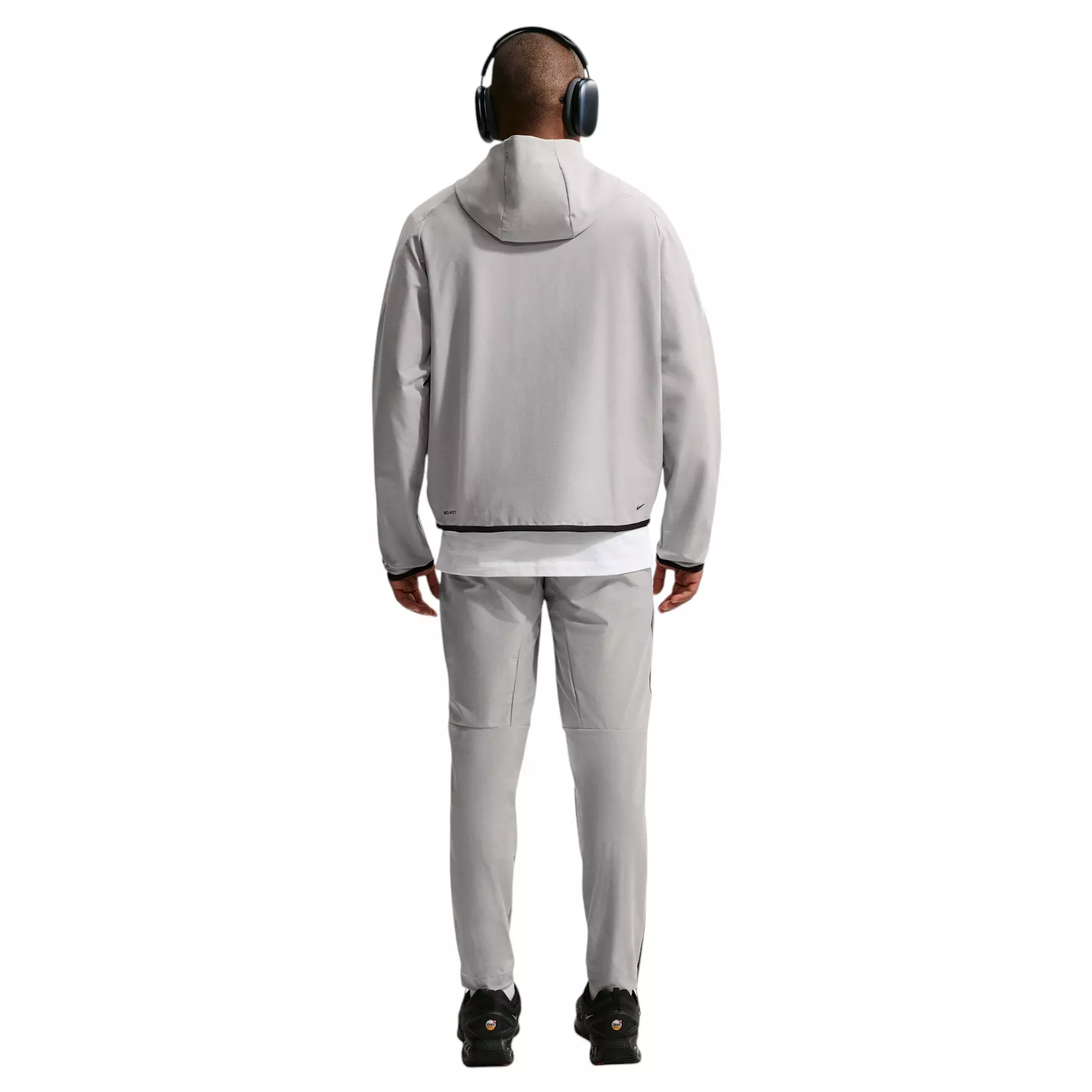 Nike Men's Tech Shori Knit Full-Zip Windrunner Jacket - College Grey/Black - GREY/BLACK