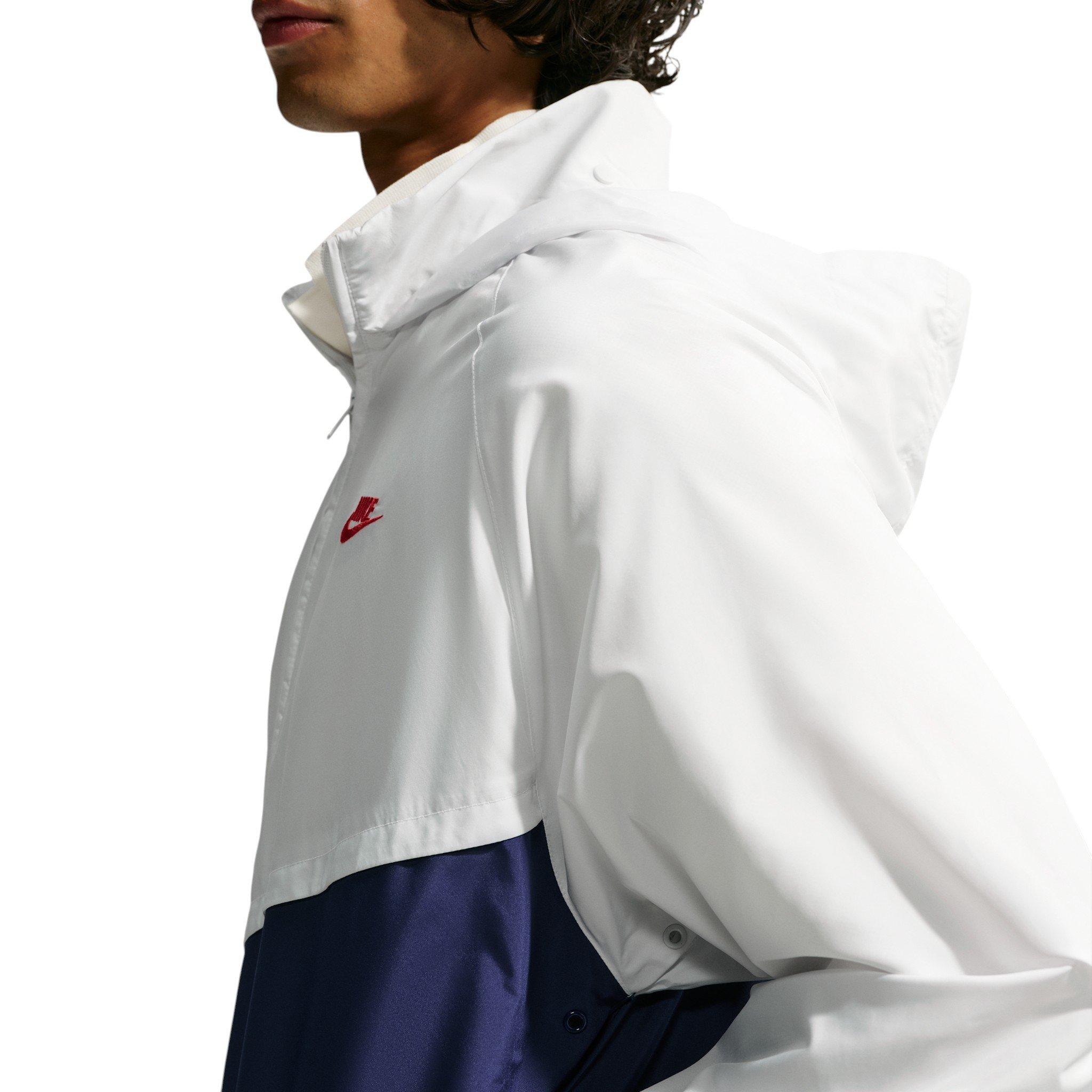 Nike Men's Windrunner Lightweight Half-Zip Jacket - Summit White/Blue Void/Light Crimson - WHITE/BLUE/CRIMSON