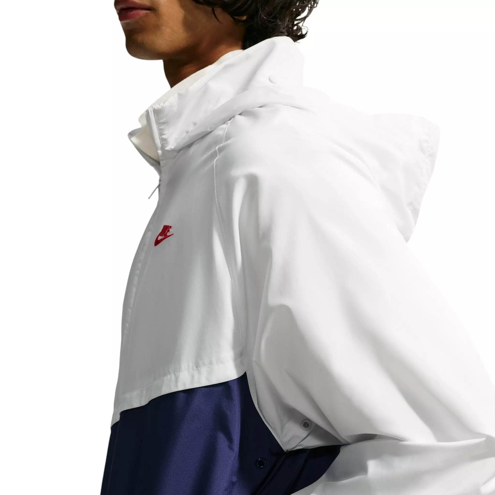 Nike Men's Windrunner Lightweight Half-Zip Jacket - Summit White/Blue Void/Light Crimson - WHITE/BLUE/CRIMSON