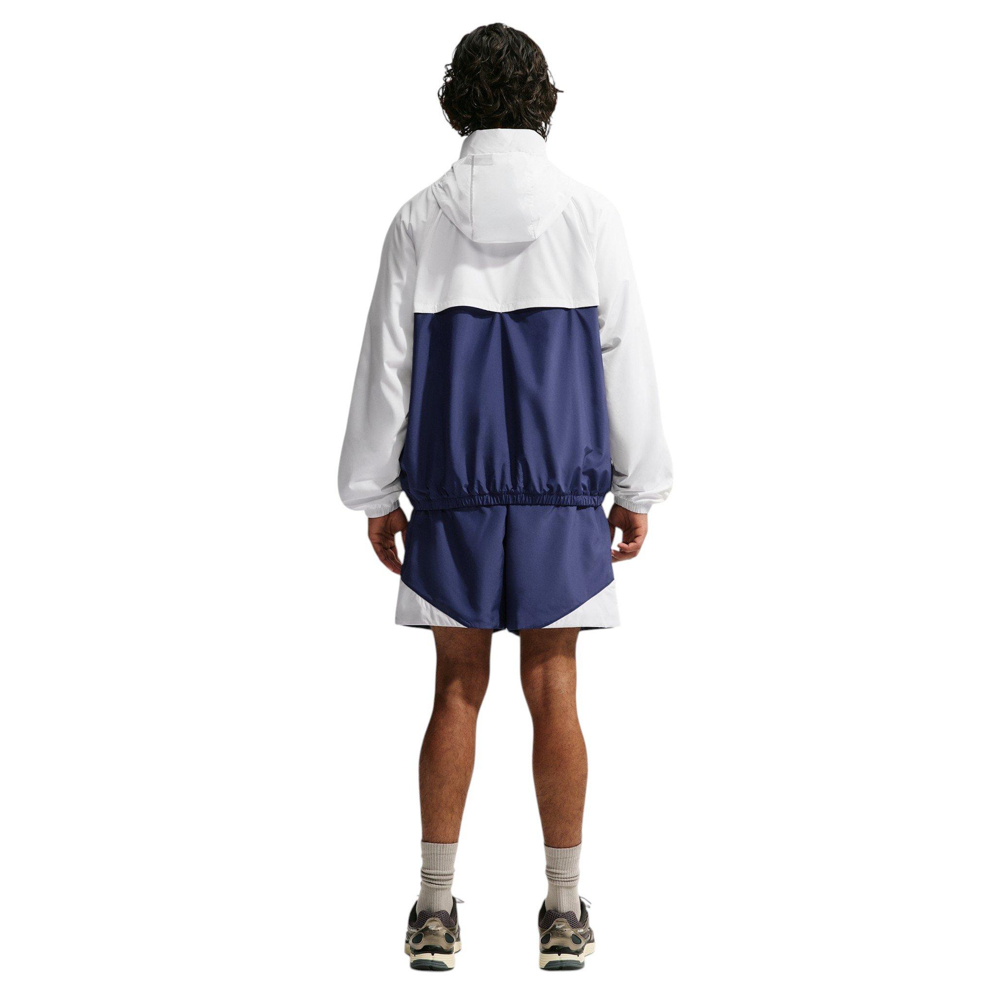 Nike Men's Windrunner Lightweight Half-Zip Jacket - Summit White/Blue Void/Light Crimson - WHITE/BLUE/CRIMSON