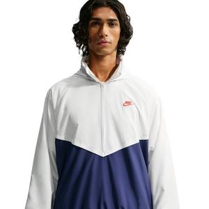 Nike Men's Windrunner Lightweight Half-Zip Jacket - Summit White/Blue Void/Light Crimson - WHITE/BLUE/CRIMSON