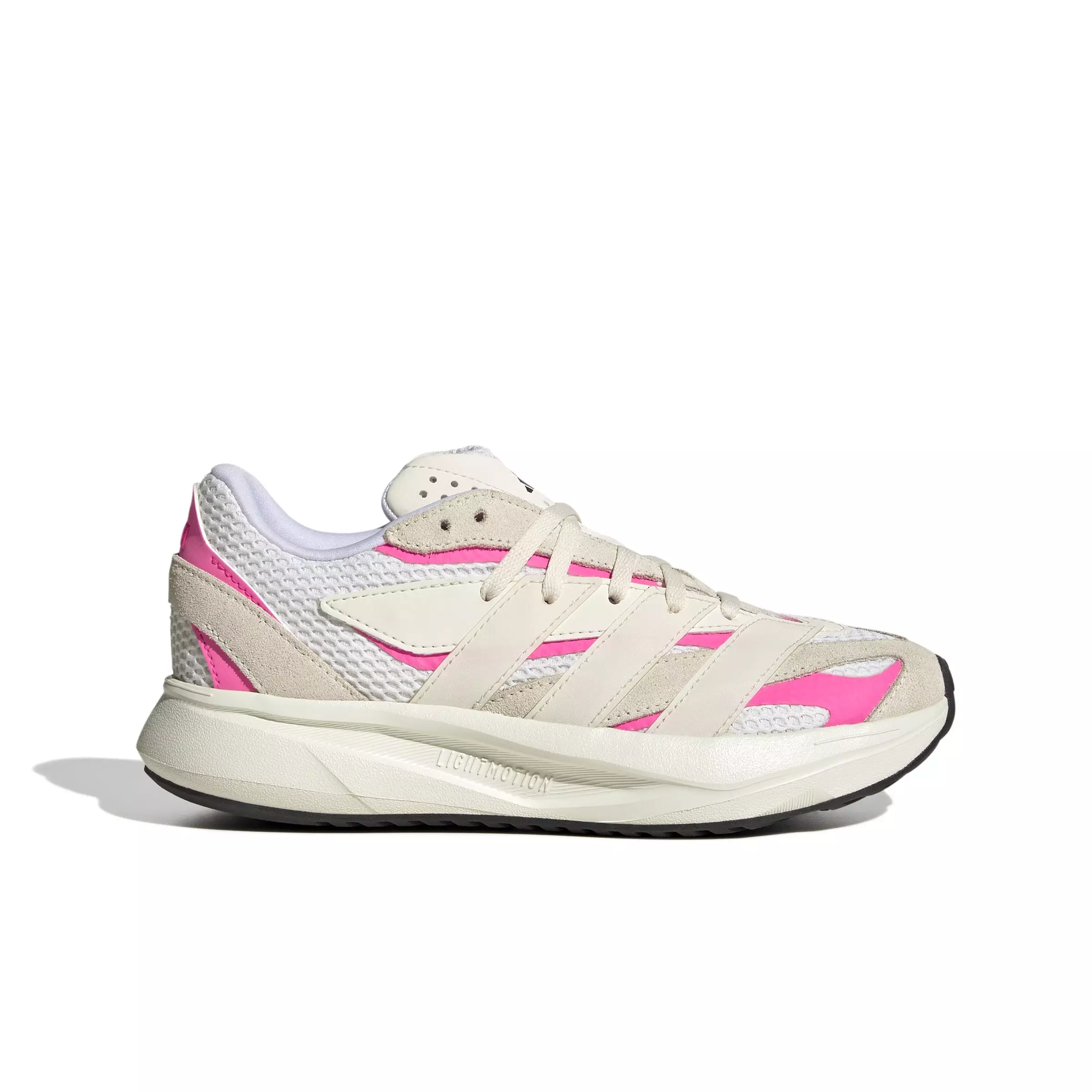 adidas Lightblaze "Off White/Wonder White/Lucid Pink" Grade School Girls' Shoe - OFF WHITE/WHITE/PINK