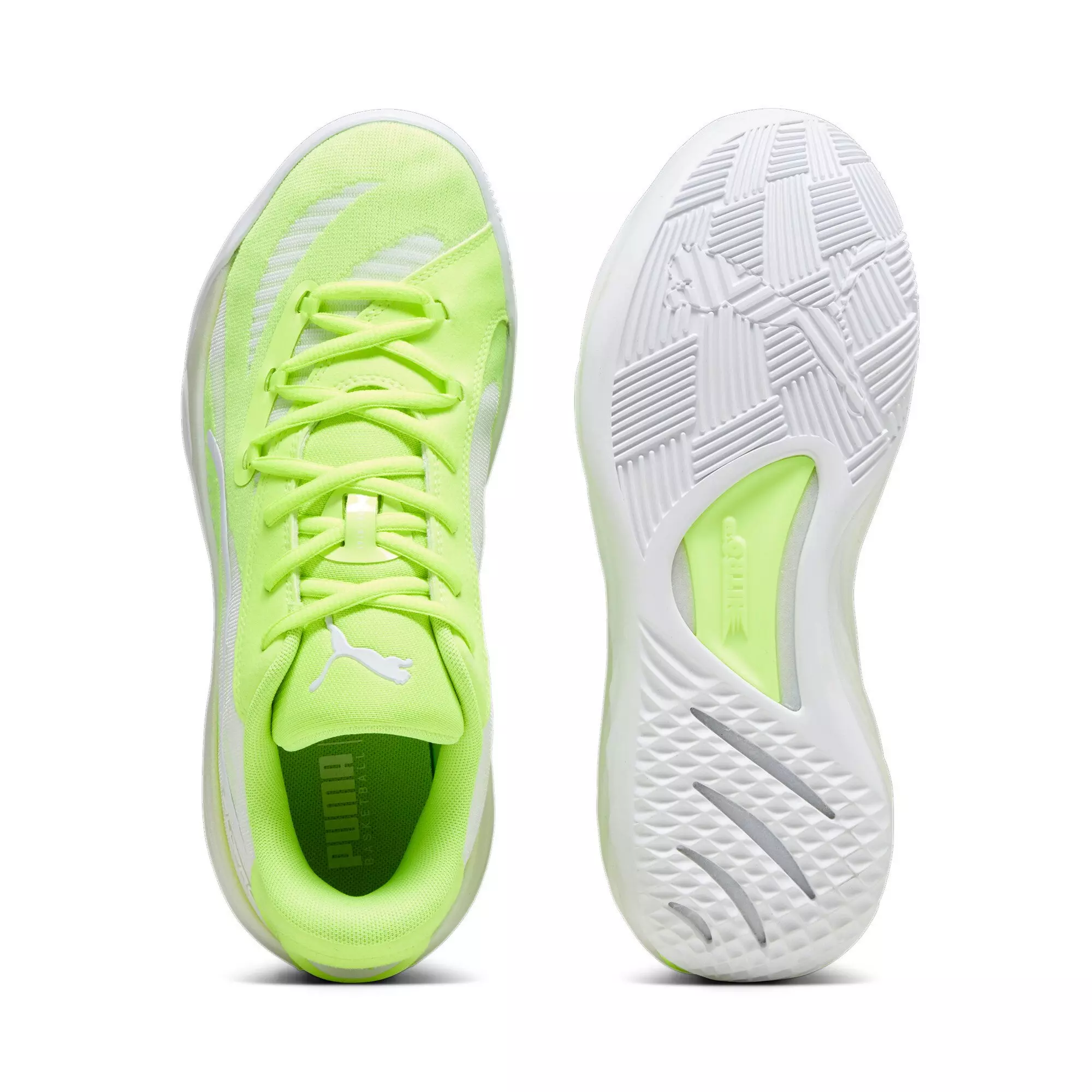 PUMA All-Pro Nitro "Lime Squeeze/Puma White" Men's Basketball Shoe - LIME/WHITE