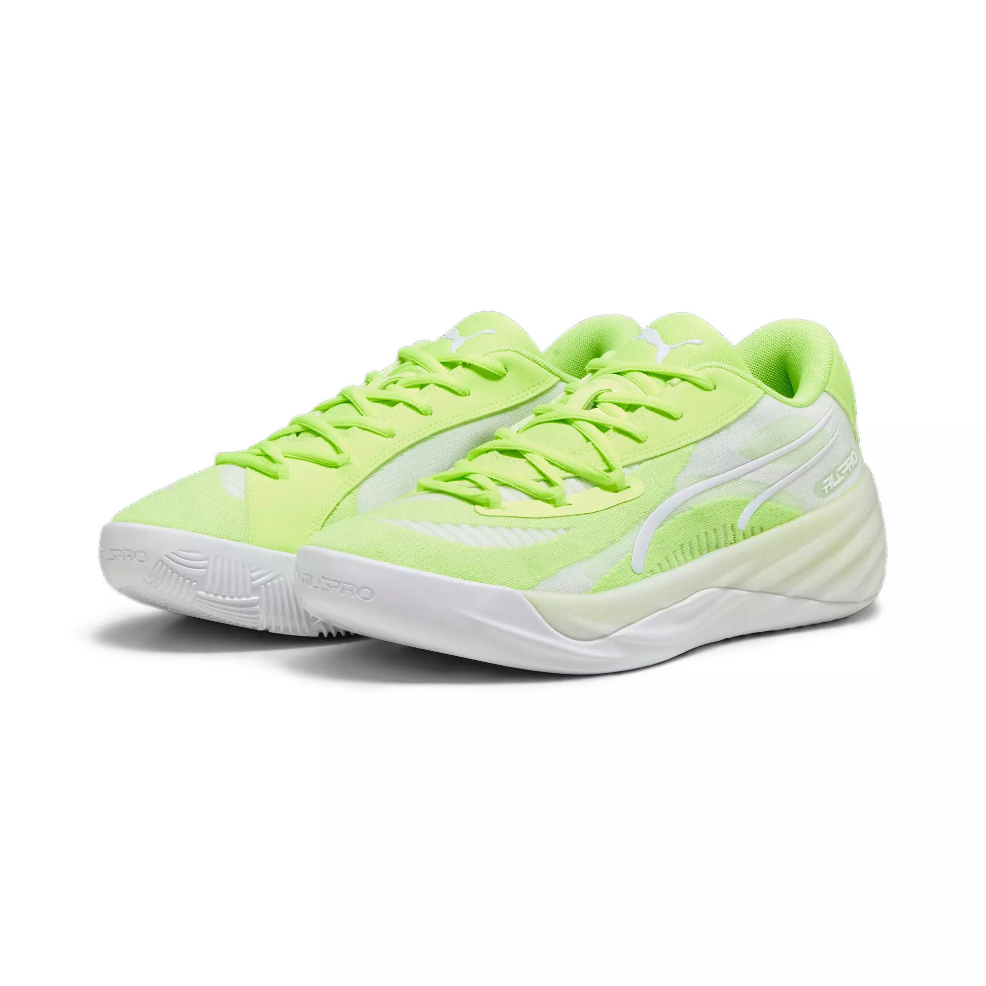 PUMA All-Pro Nitro "Lime Squeeze/Puma White" Men's Basketball Shoe - LIME/WHITE